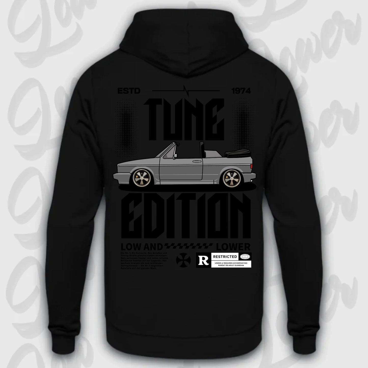 Mockup Stand hoodie teeinblue -