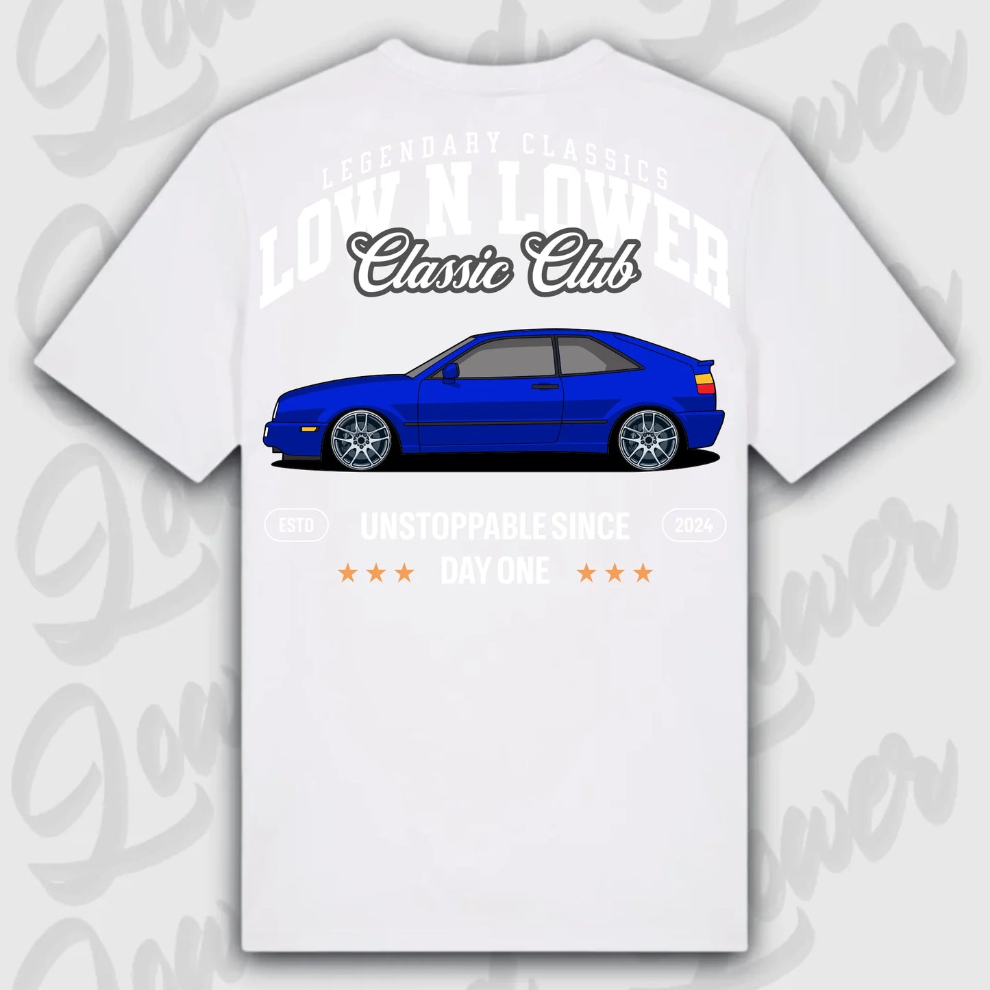 Mockup Stand shirt teeinblue - Shirt 4