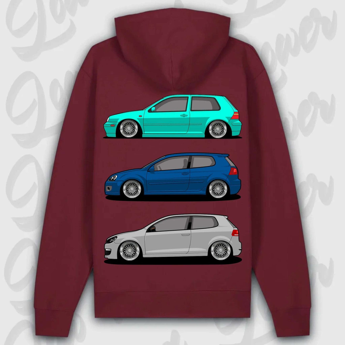 Hoodie MK4 - MK6 - personalisierbar Premium Hoodie Burgundy