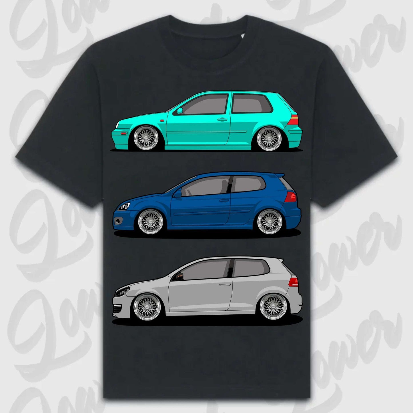 T-Shirt MK4 - MK6 - personalisierbar Oversized T-Shirt ( Front Print ) Black