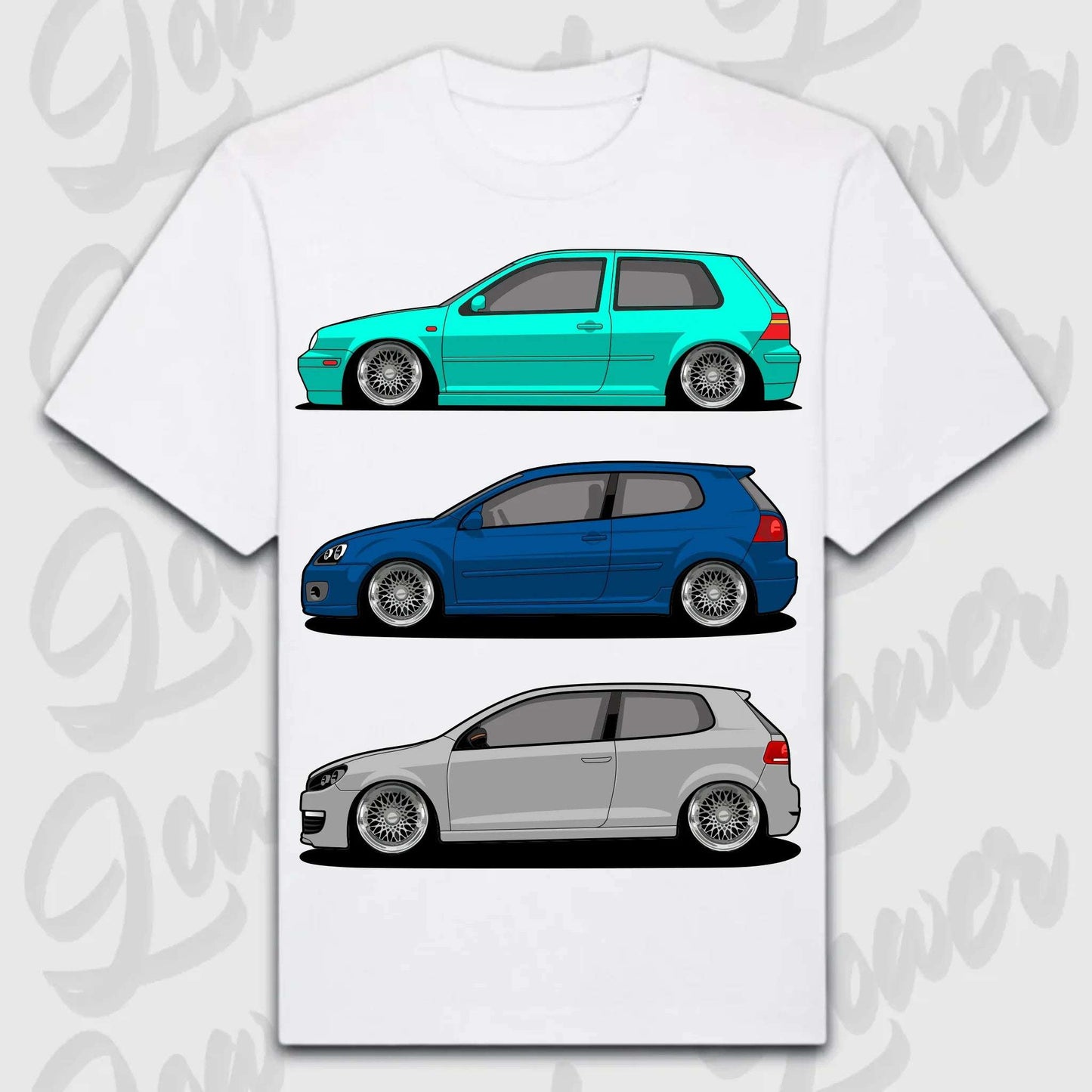 T-Shirt MK4 - MK6 - personalisierbar Oversized T-Shirt ( Front Print ) White