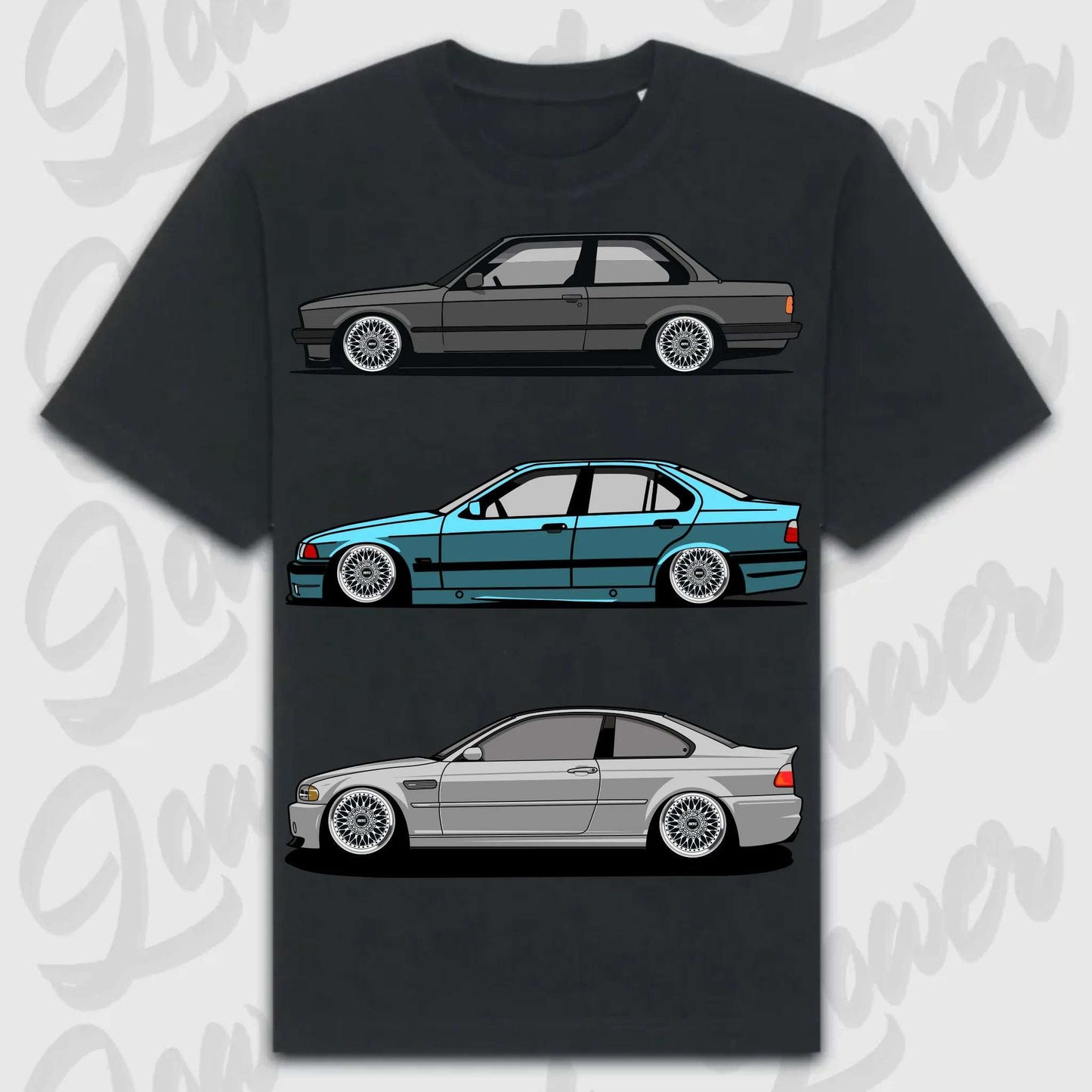 T-Shirt E30 - E46 - personalisierbar Oversized T-Shirt ( Front Print ) Black