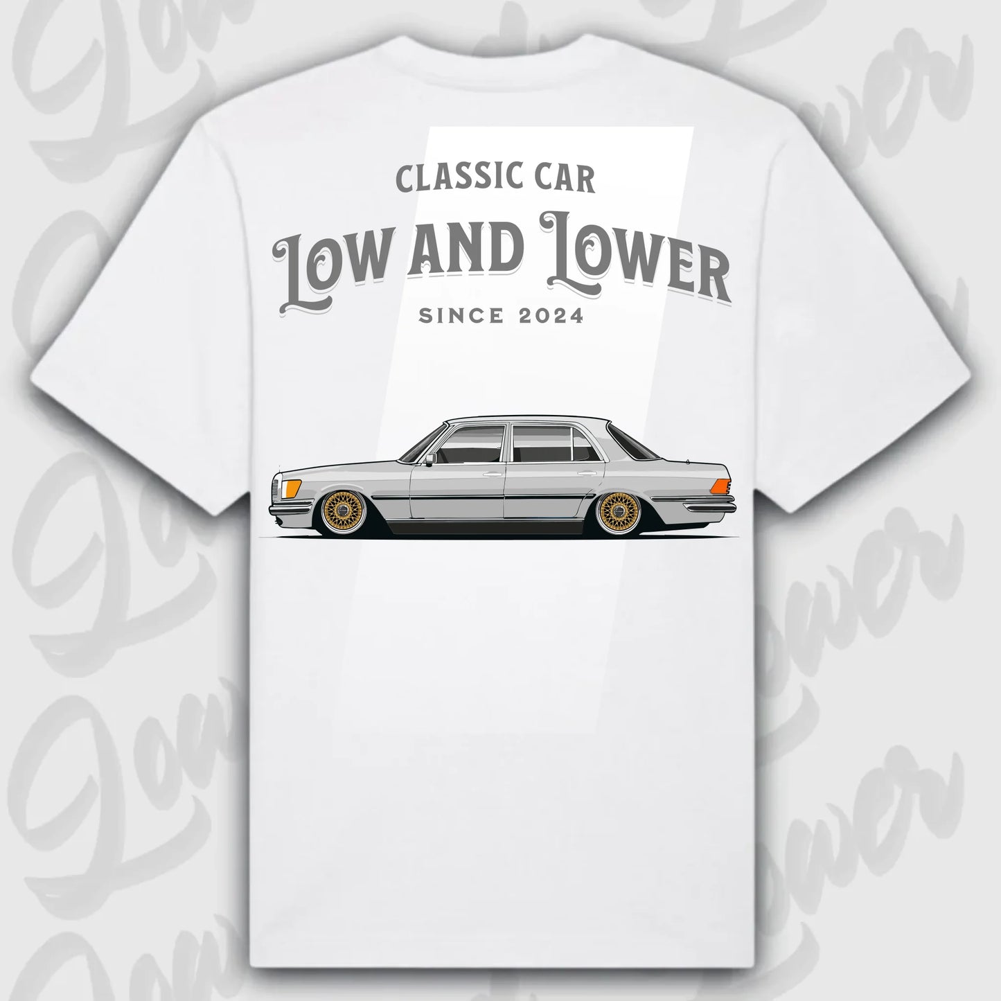 T-Shirt W116 - personalisierbar Oversized T-Shirt ( Back Print ) White