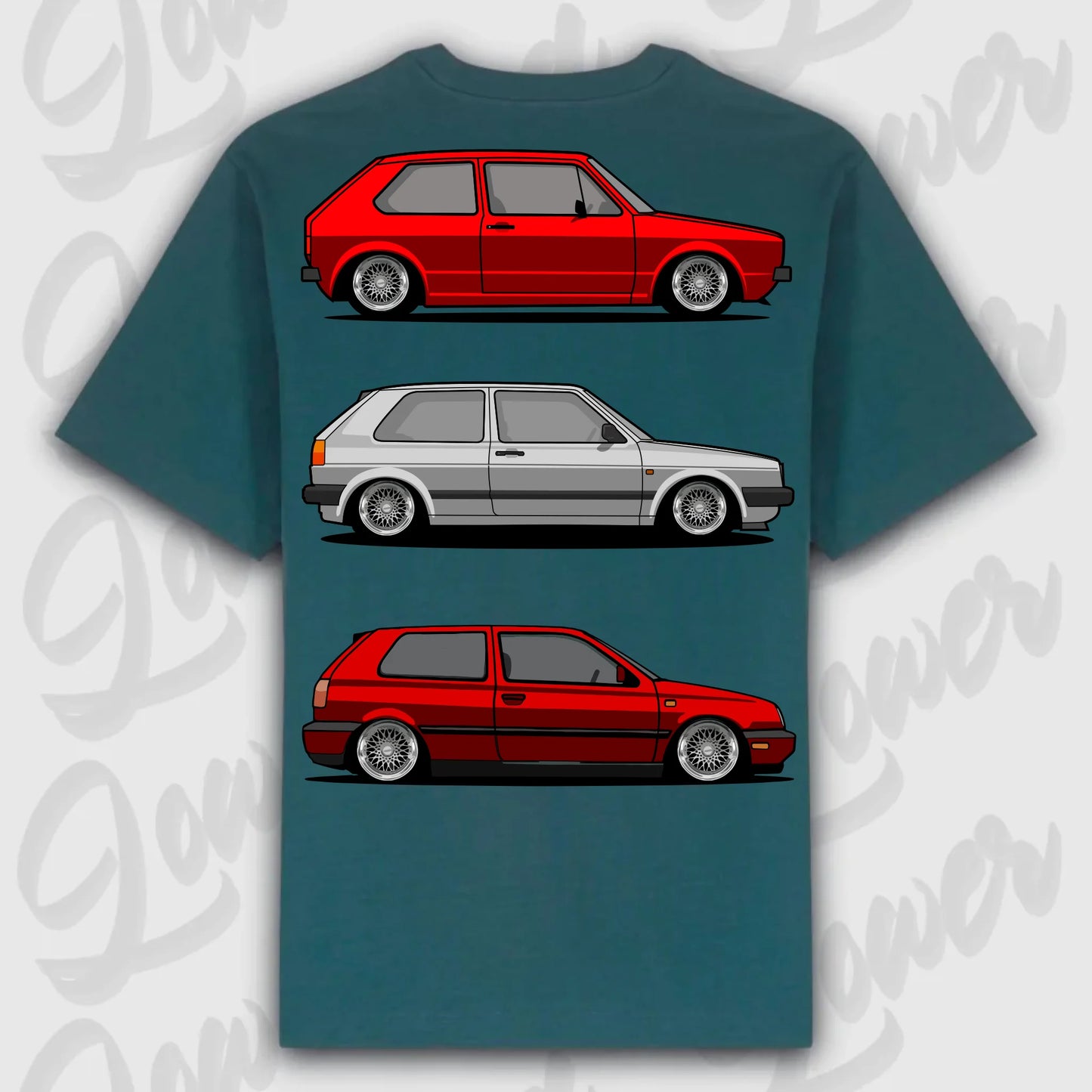 T-Shirt MK1 - MK 3 - personalisierbar Oversized T-Shirt ( Back Print ) Glazed-Green