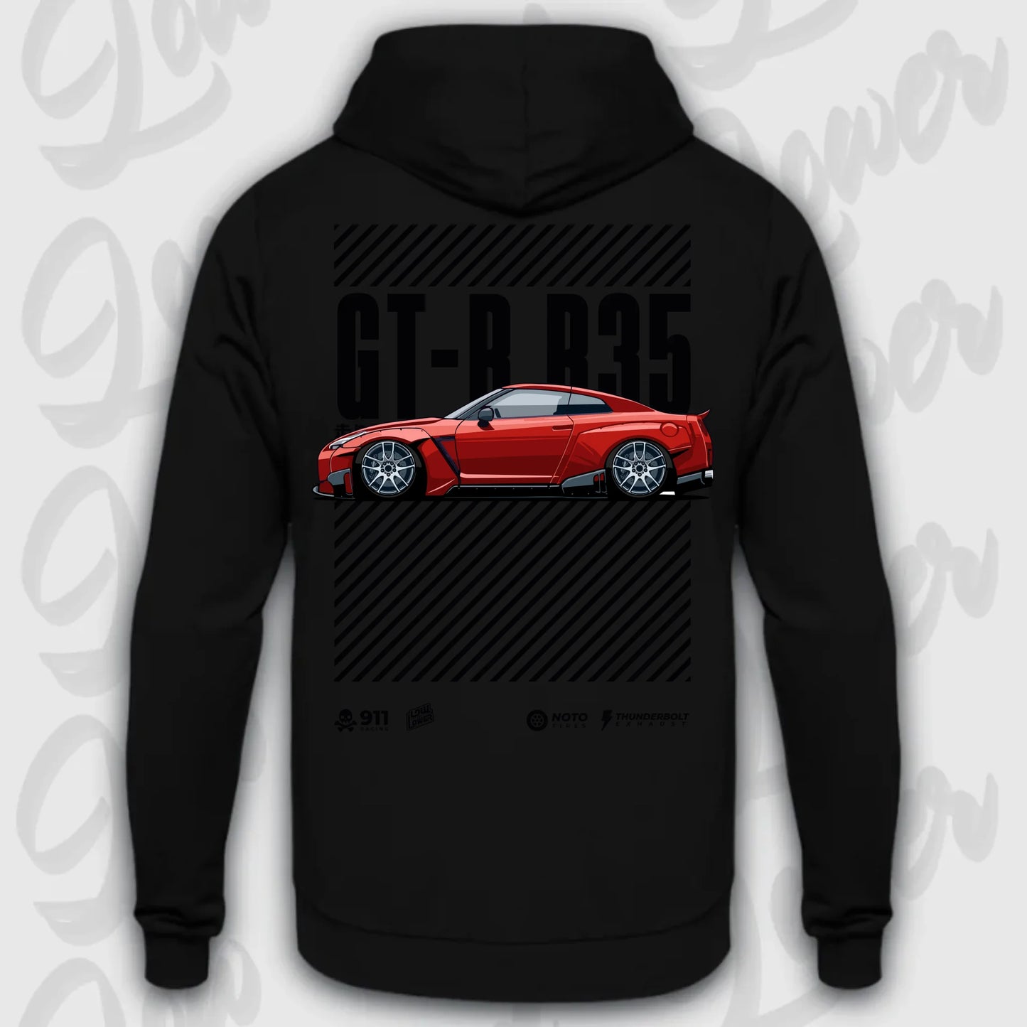 Mockup Stand hoodie teeinblue -