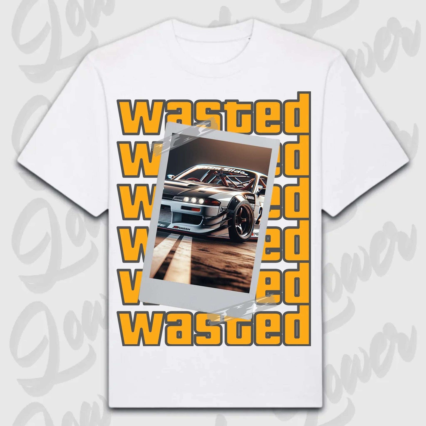 T-Shirt your Car Wasted Oversized T-Shirt ( Front Print ) White