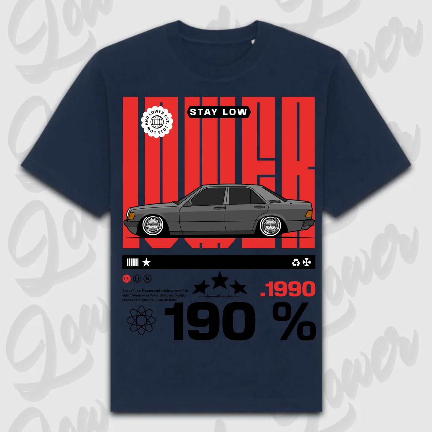 T-Shirt 190e/ 190e Kombi - personalisierbar Oversized T-Shirt ( Front Print )