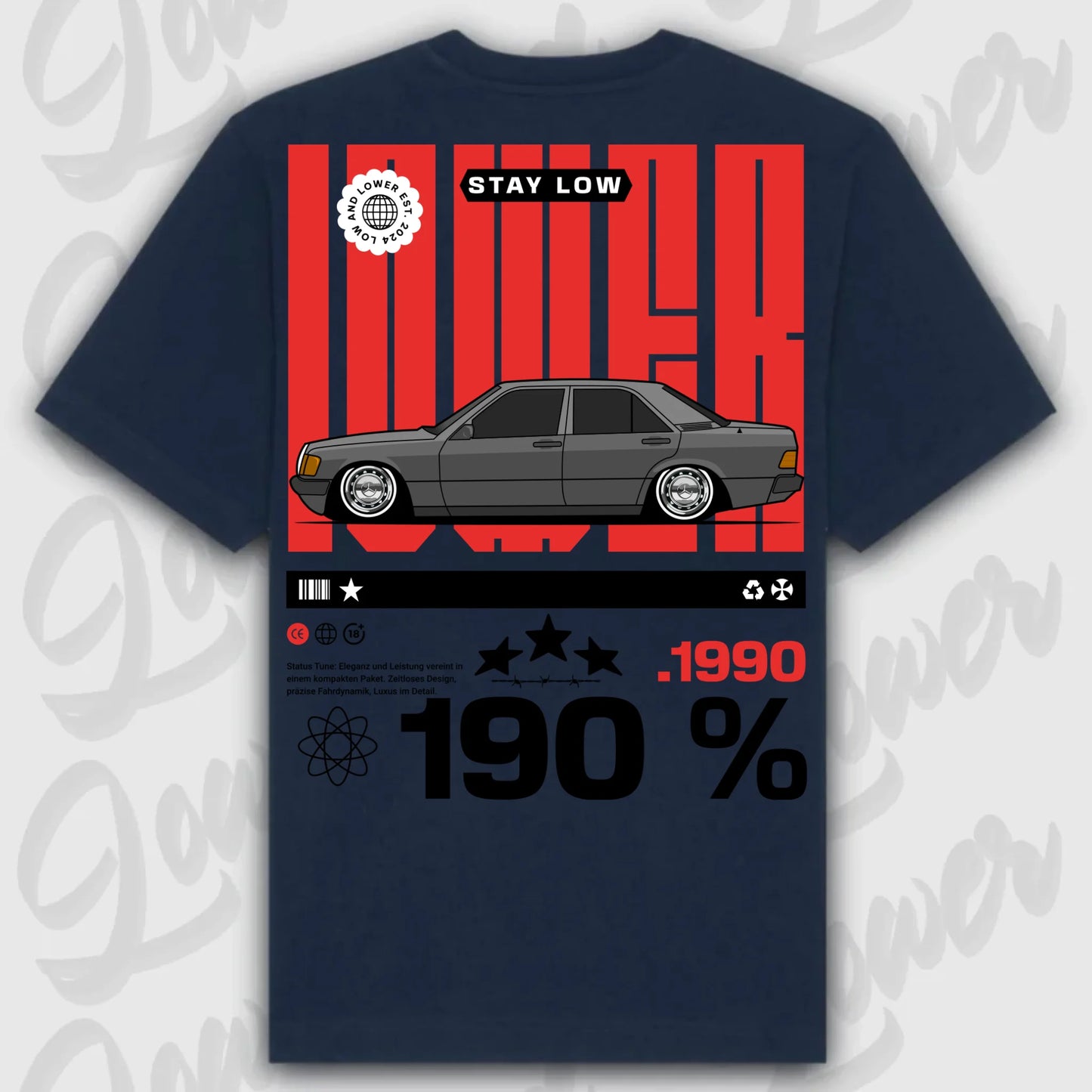T-Shirt 190e/ 190e Kombi - personalisierbar Oversized T-Shirt ( Back Print )