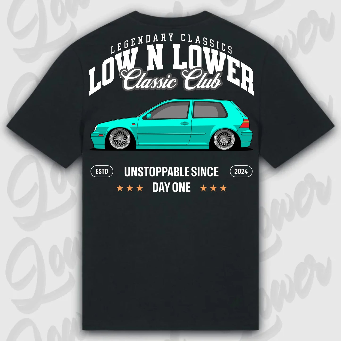 Mockup Stand shirt teeinblue - shirt Over 1
