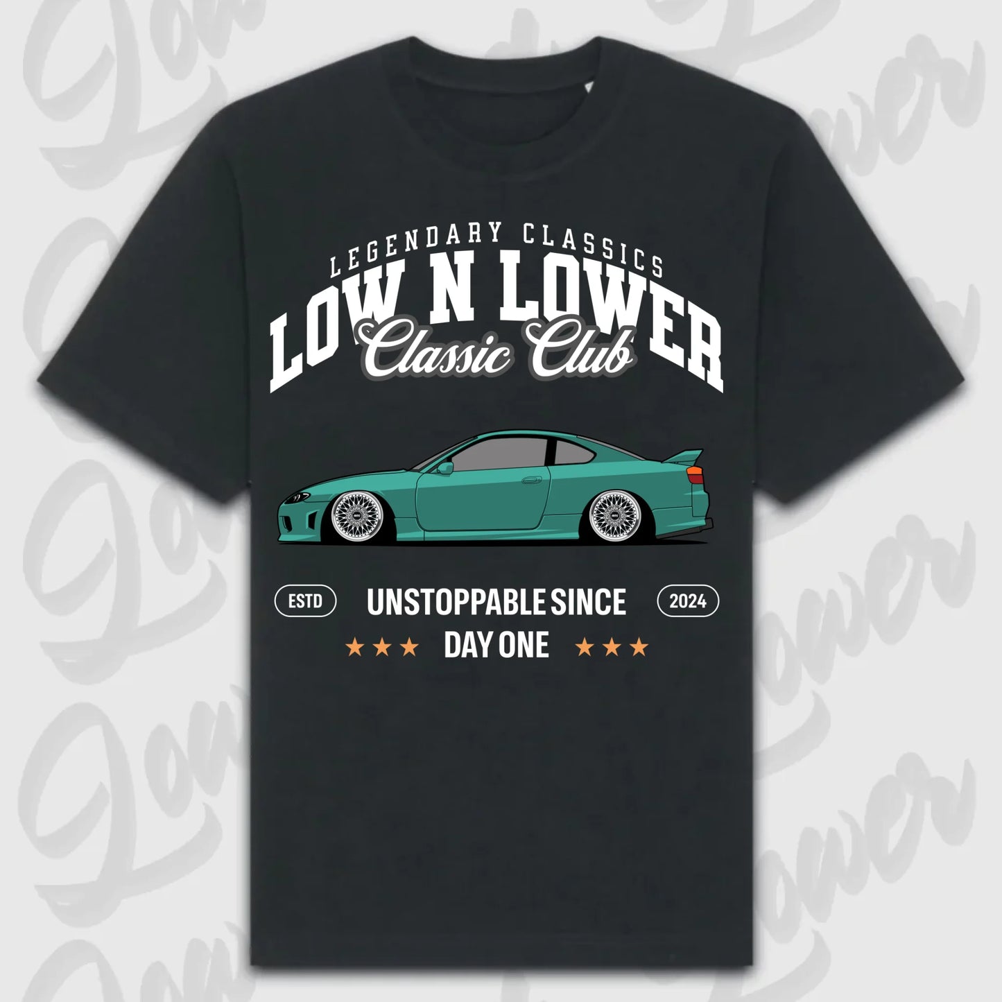 T-Shirt Silvia S15 - personalisierbar Oversized T-Shirt ( Front Print ) Black