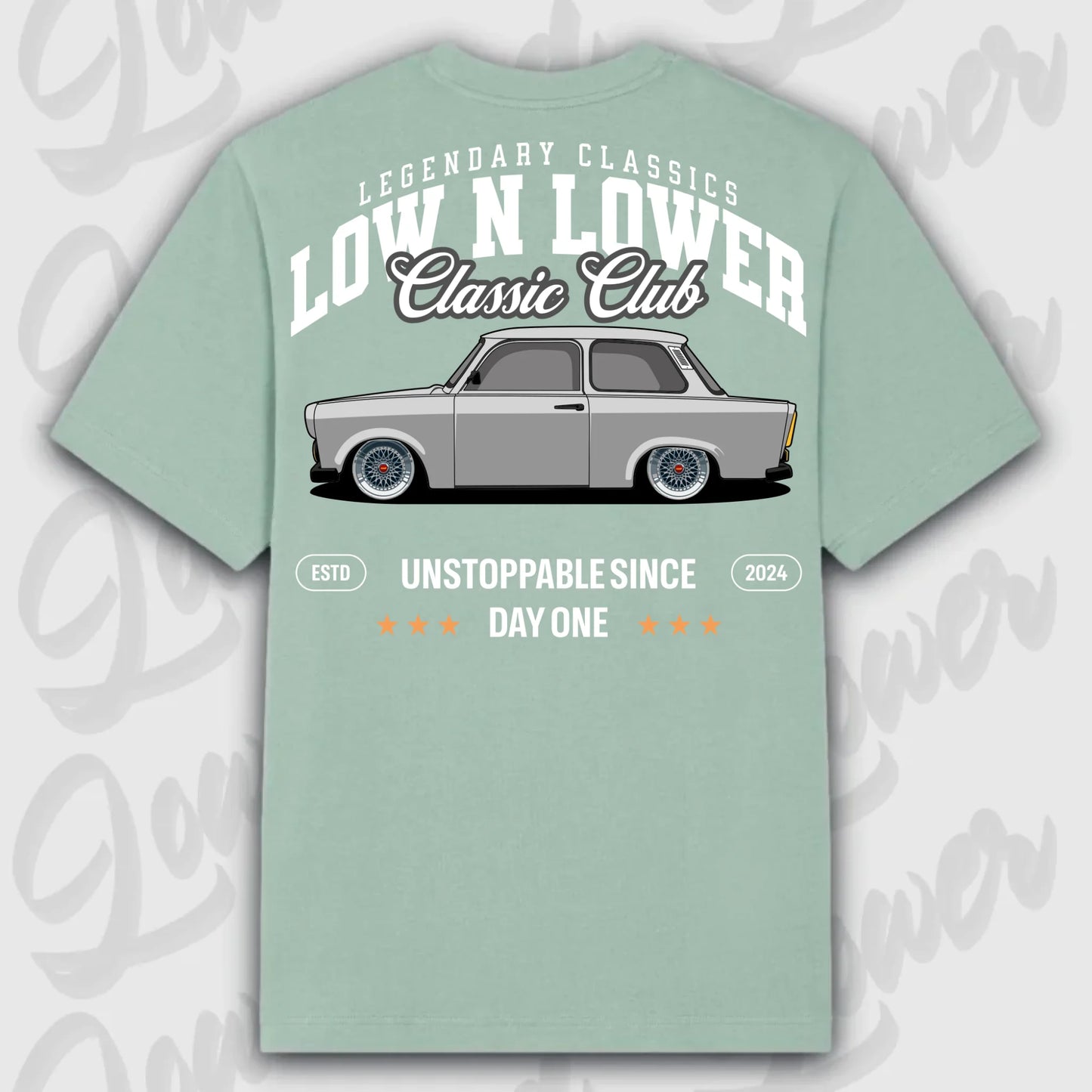 T-Shirt Trabant - personalisierbar Oversized T-Shirt ( Back Print ) Aloe