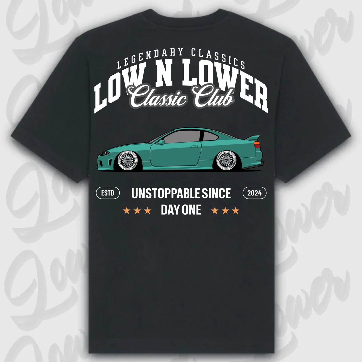 T-Shirt Silvia S15 - personalisierbar Oversized T-Shirt ( Back Print ) Black