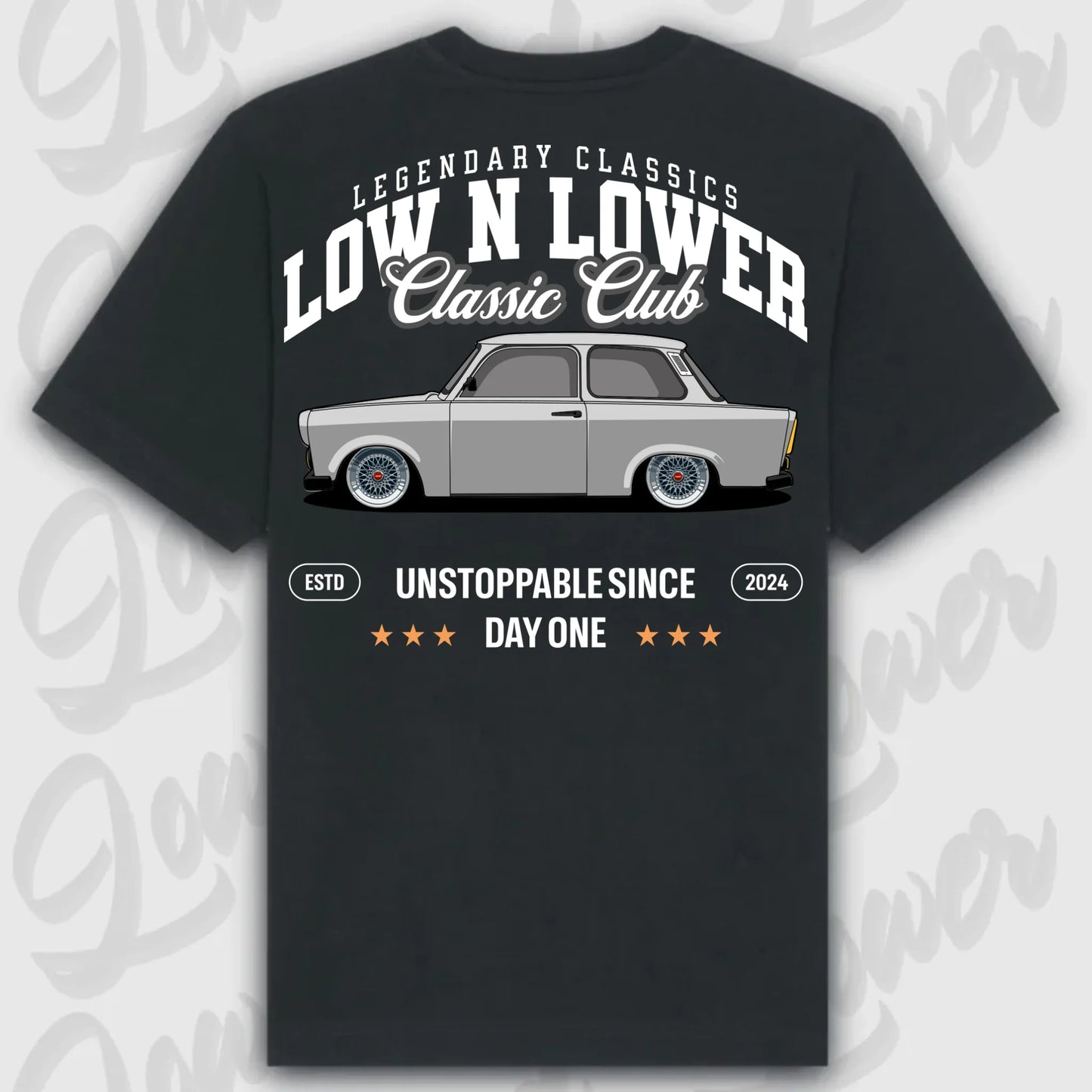 T-Shirt Trabant - personalisierbar Oversized T-Shirt ( Back Print ) Black