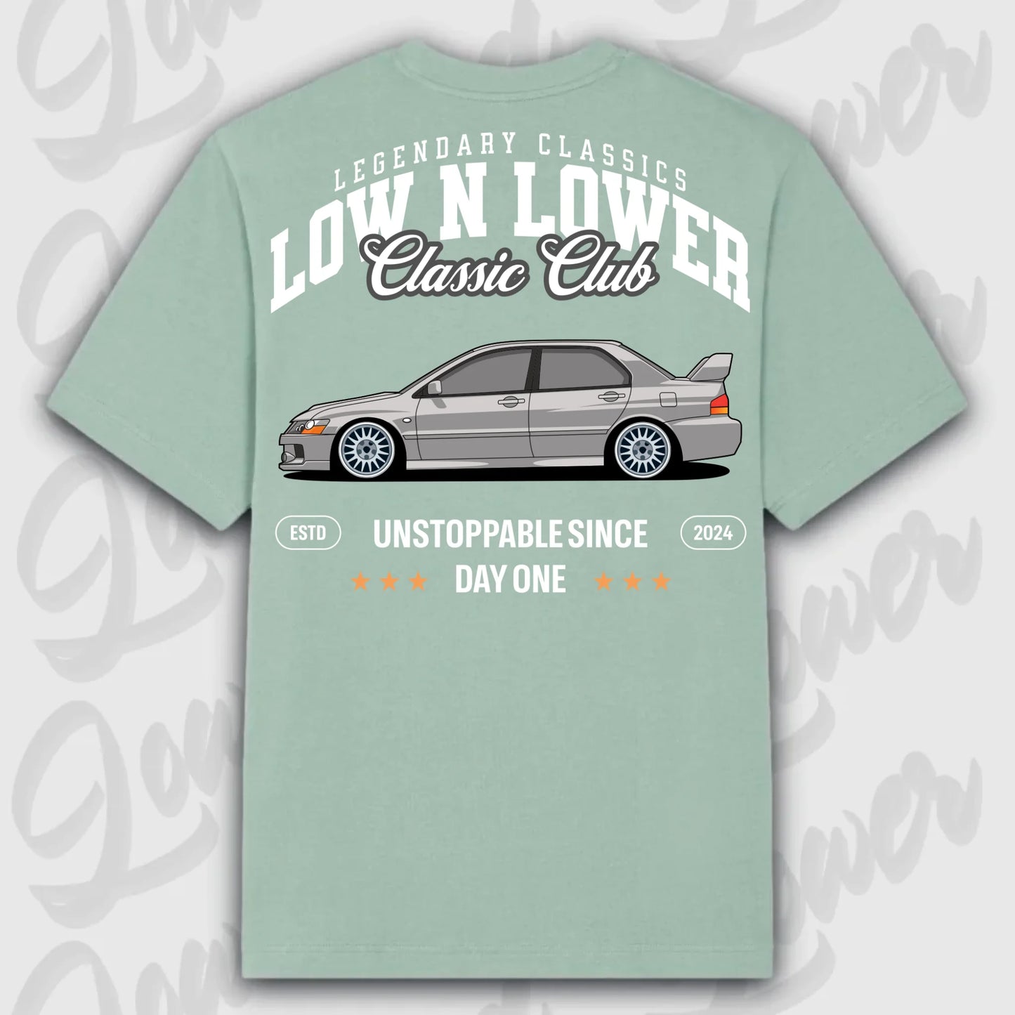 T-Shirt Evo 9 - personalisierbar Oversized T-Shirt ( Back Print ) Aloe