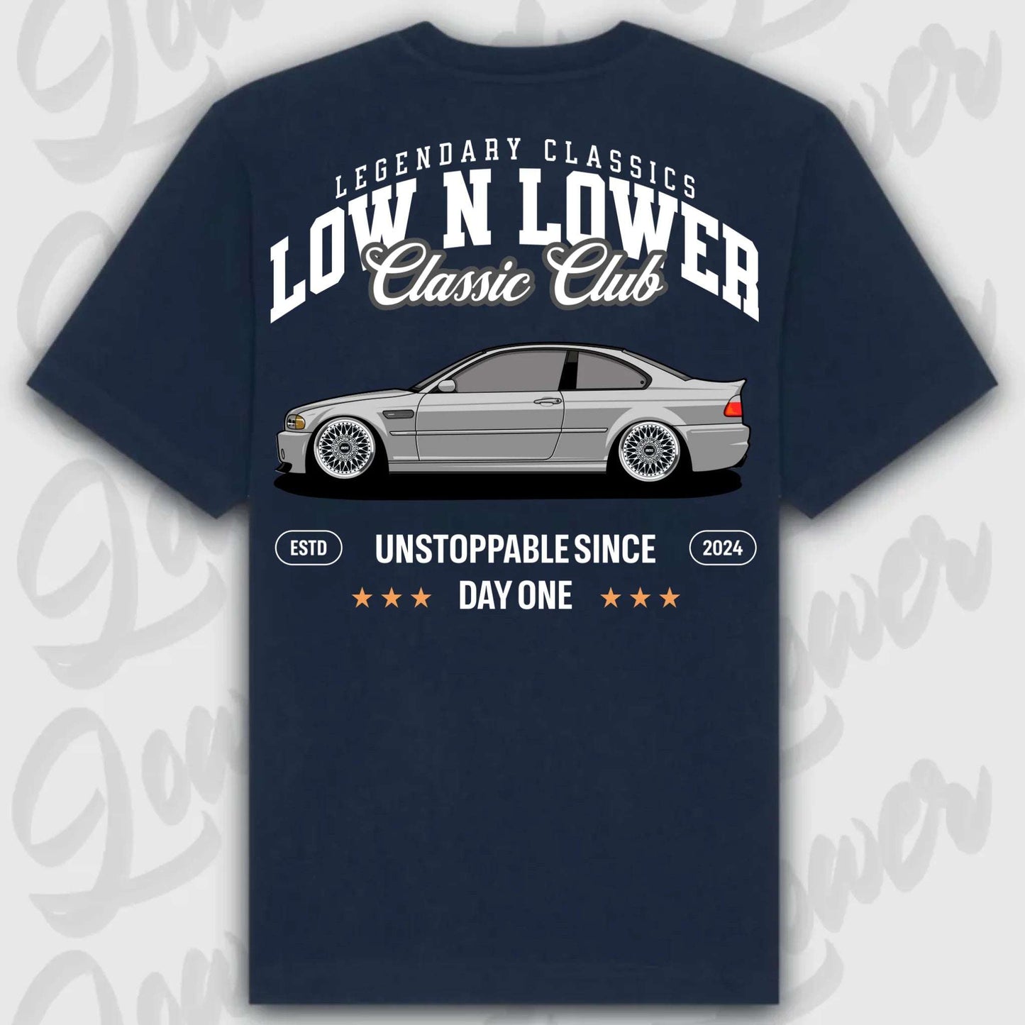 T-Shirt M3 E46 - personalisierbar Standard T-Shirt ( Back Print ) French-Navy