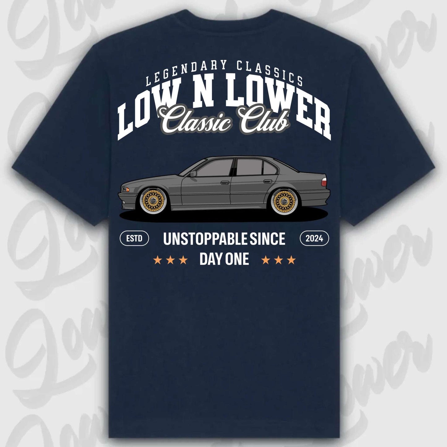 T-Shirt E38 - personalisierbar Standard T-Shirt ( Back Print ) French-Navy