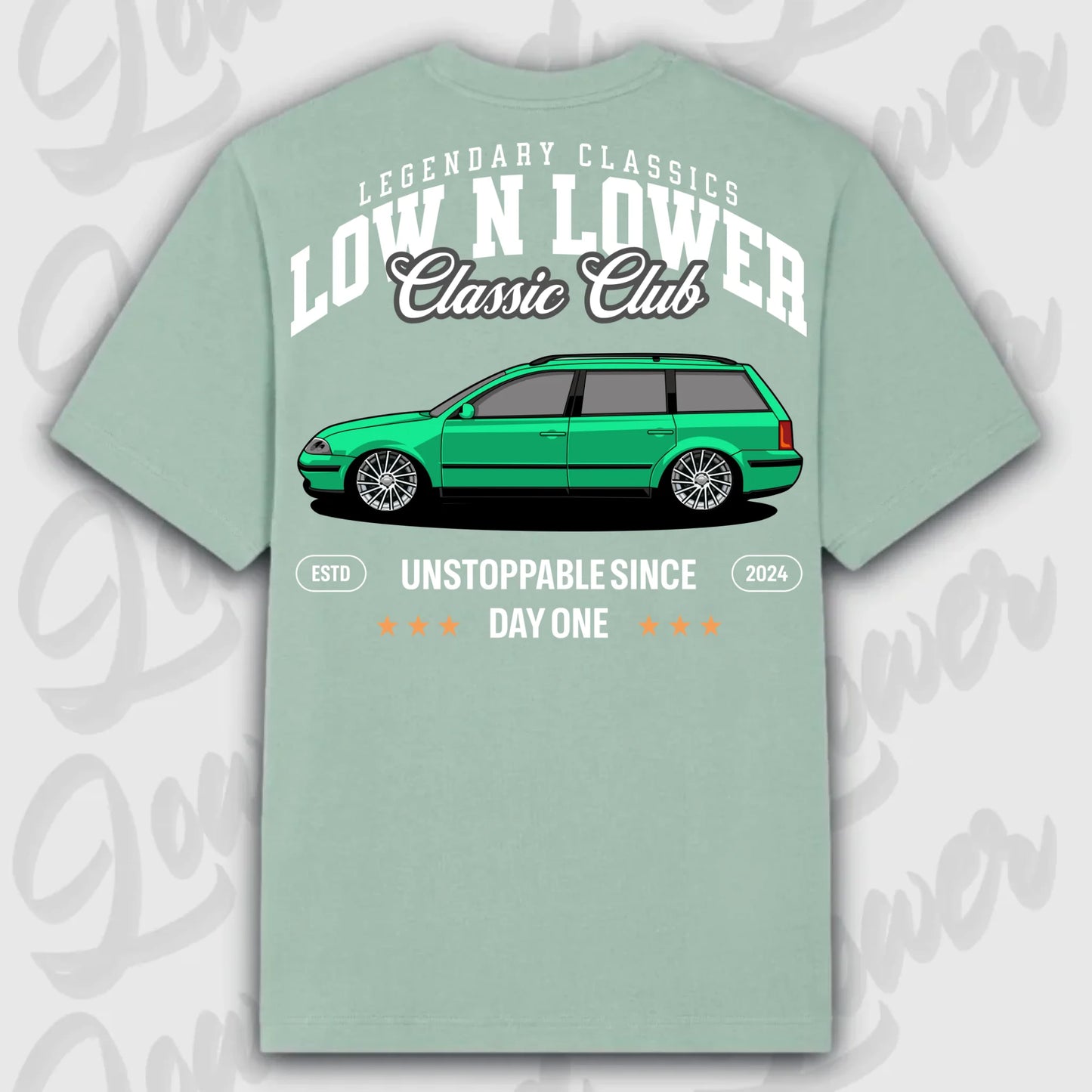 T-Shirt Passat 3 BG - personalisierbar Oversized T-Shirt ( Back Print ) Aloe