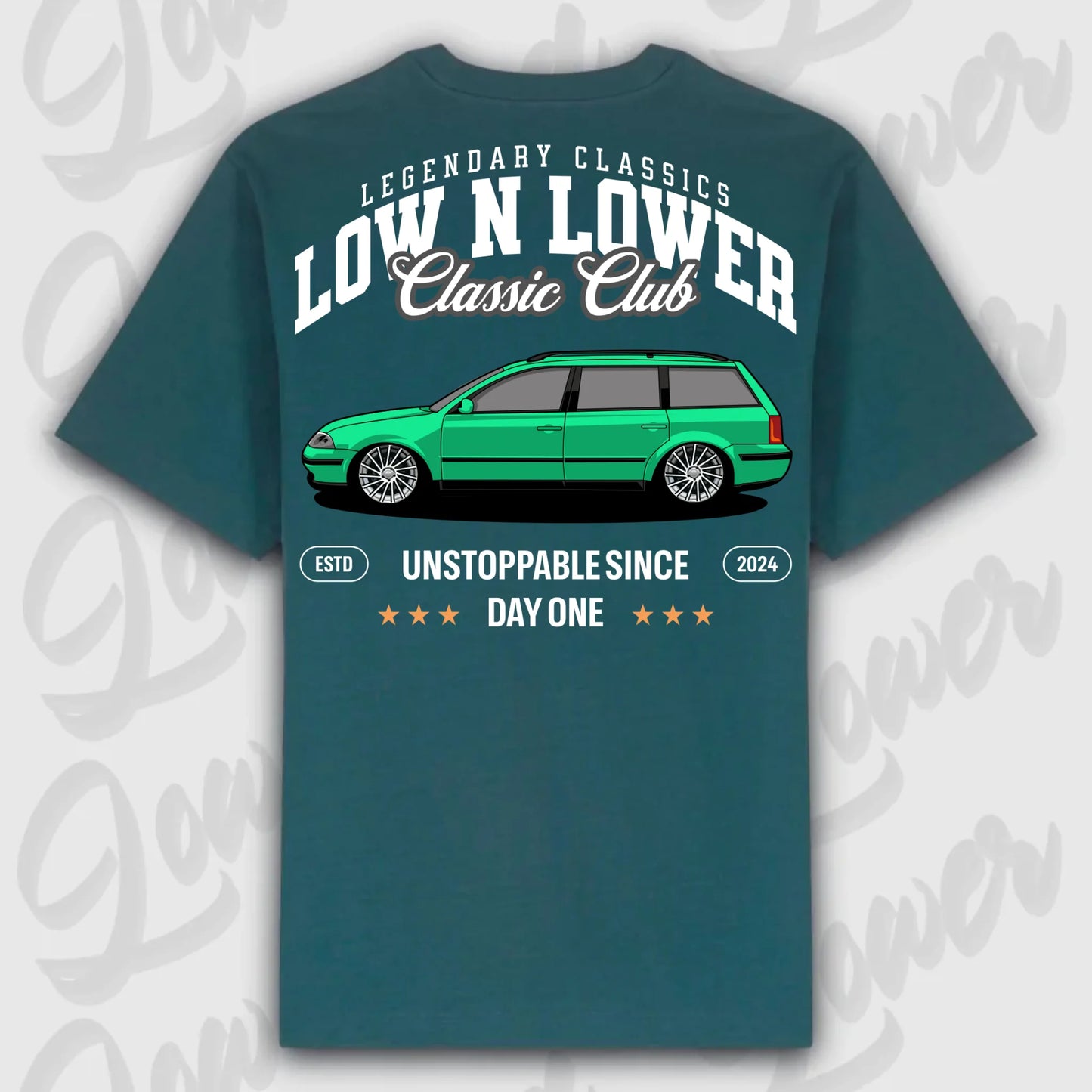 T-Shirt Passat 3 BG - personalisierbar Oversized T-Shirt ( Back Print ) Glazed-Green