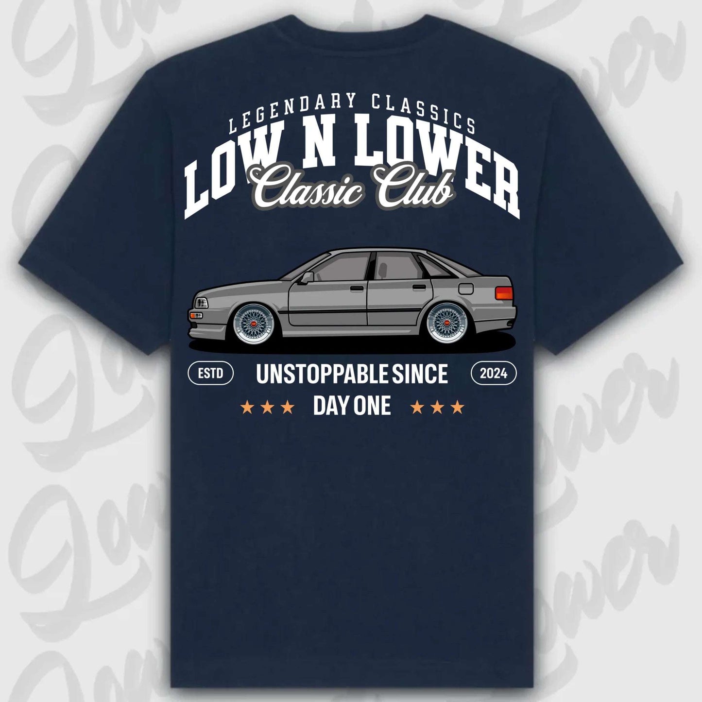 T-Shirt Audi 80 - personalisierbar Standard T-Shirt ( Back Print ) French-Navy