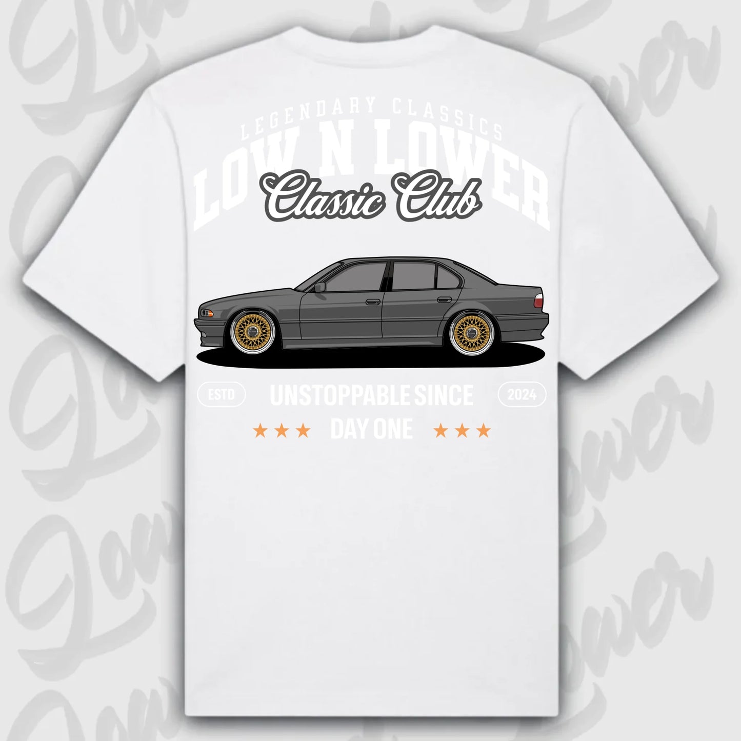 T-Shirt E38 - personalisierbar Oversized T-Shirt ( Back Print ) White