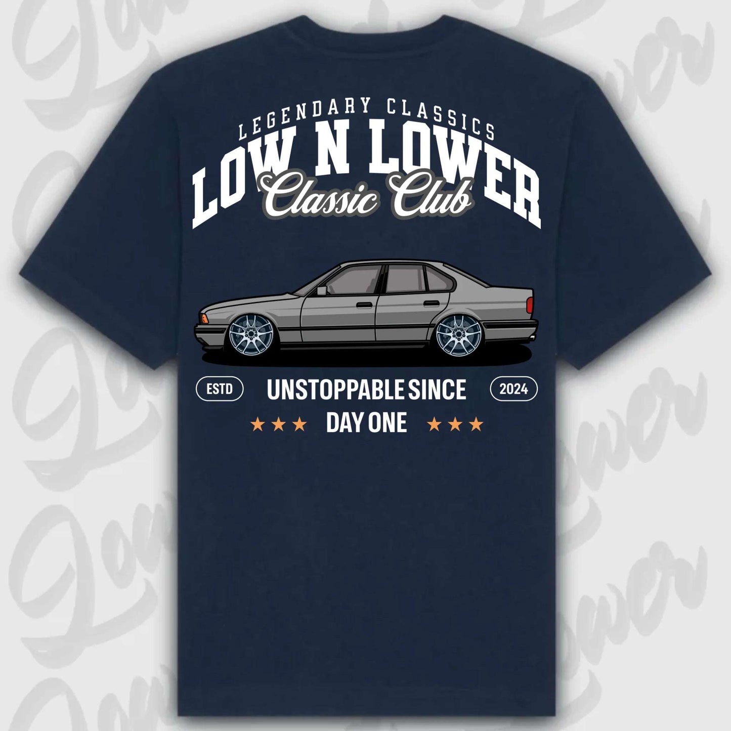 T-Shirt E34 - personalisierbar Standard T-Shirt ( Back Print ) French-Navy