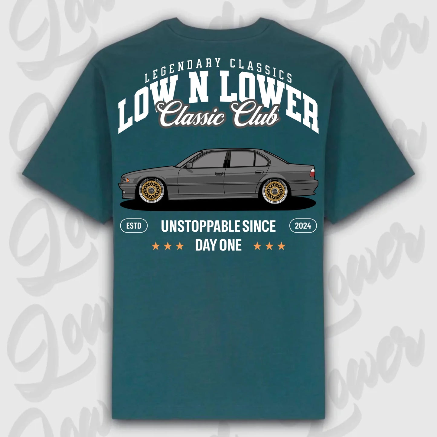 T-Shirt E38 - personalisierbar Oversized T-Shirt ( Back Print ) Glazed-Green