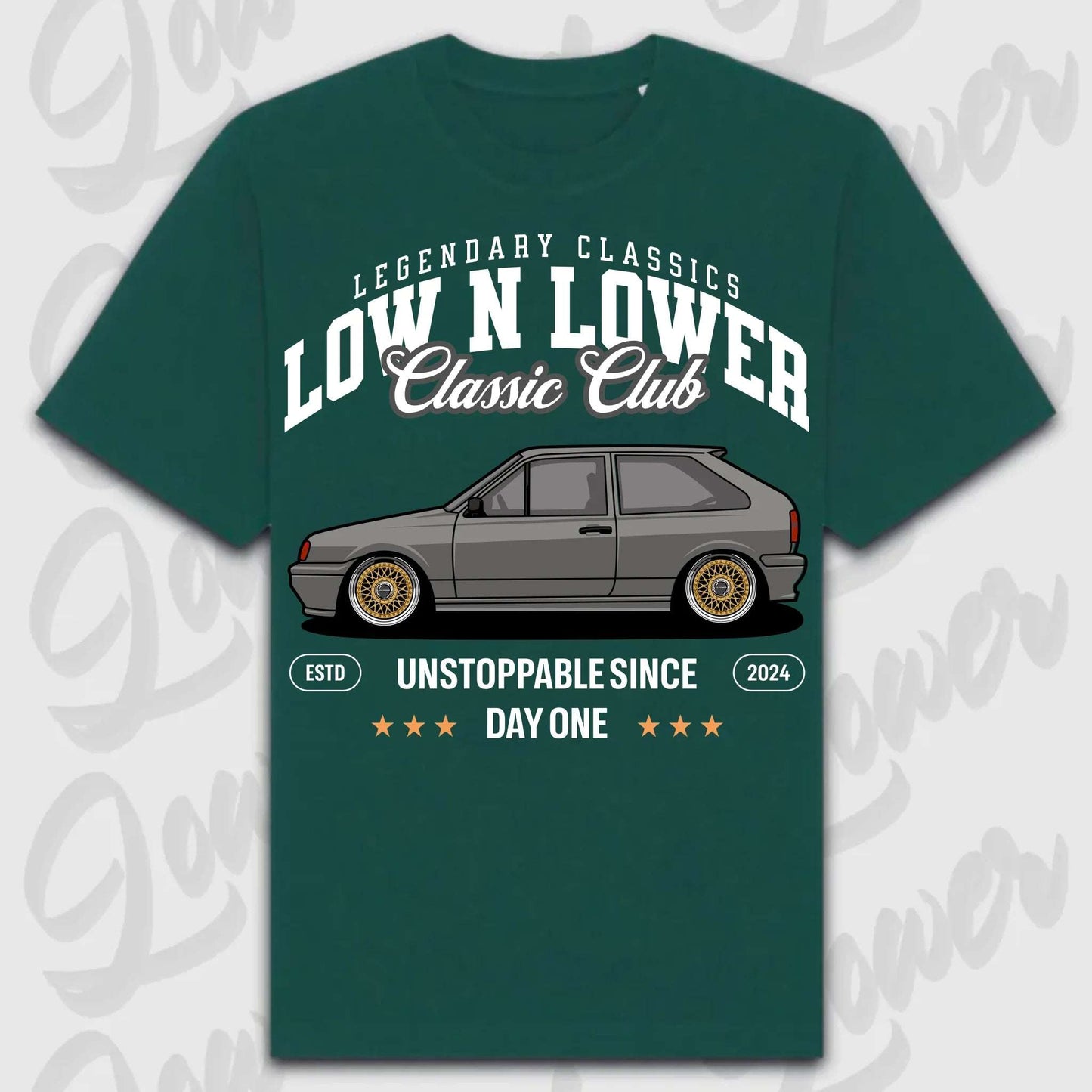 T-Shirt Polo 2F - personalisierbar Oversized T-Shirt ( Front Print ) Glazed-Green