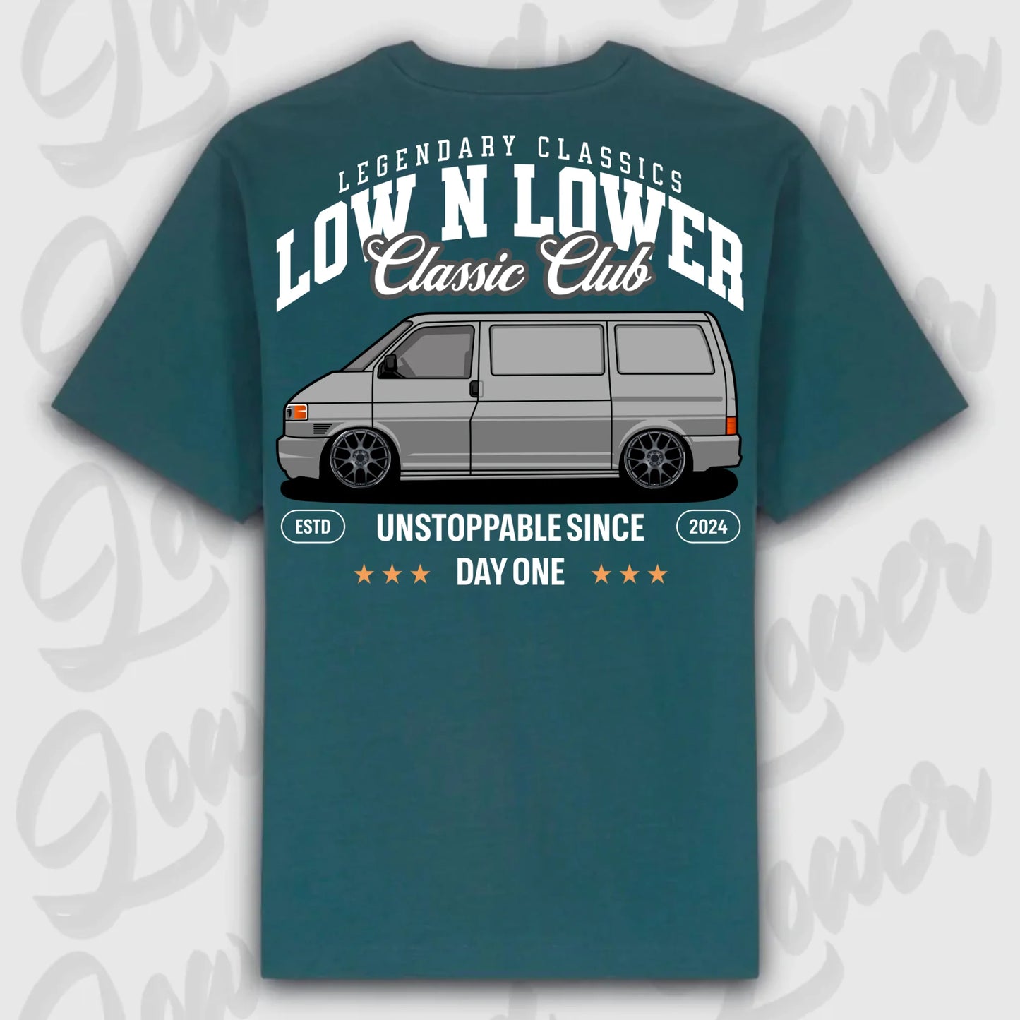 T-Shirt T4 - personalisierbar Oversized T-Shirt ( Back Print ) Glazed-Green