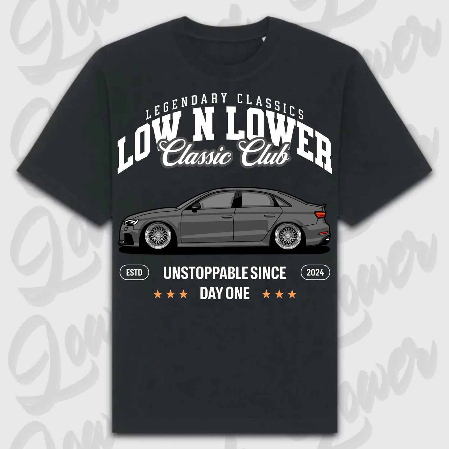 T-Shirt RS3 C8 - personalisiert Oversized T-Shirt ( Front Print ) Black