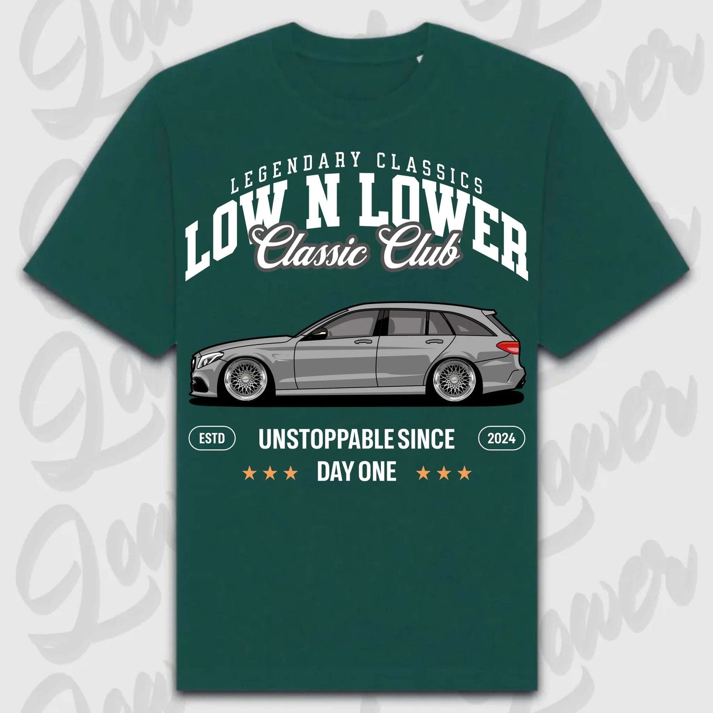 T-Shirt W205 - personalisiert Oversized T-Shirt ( Front Print ) Glazed-Green