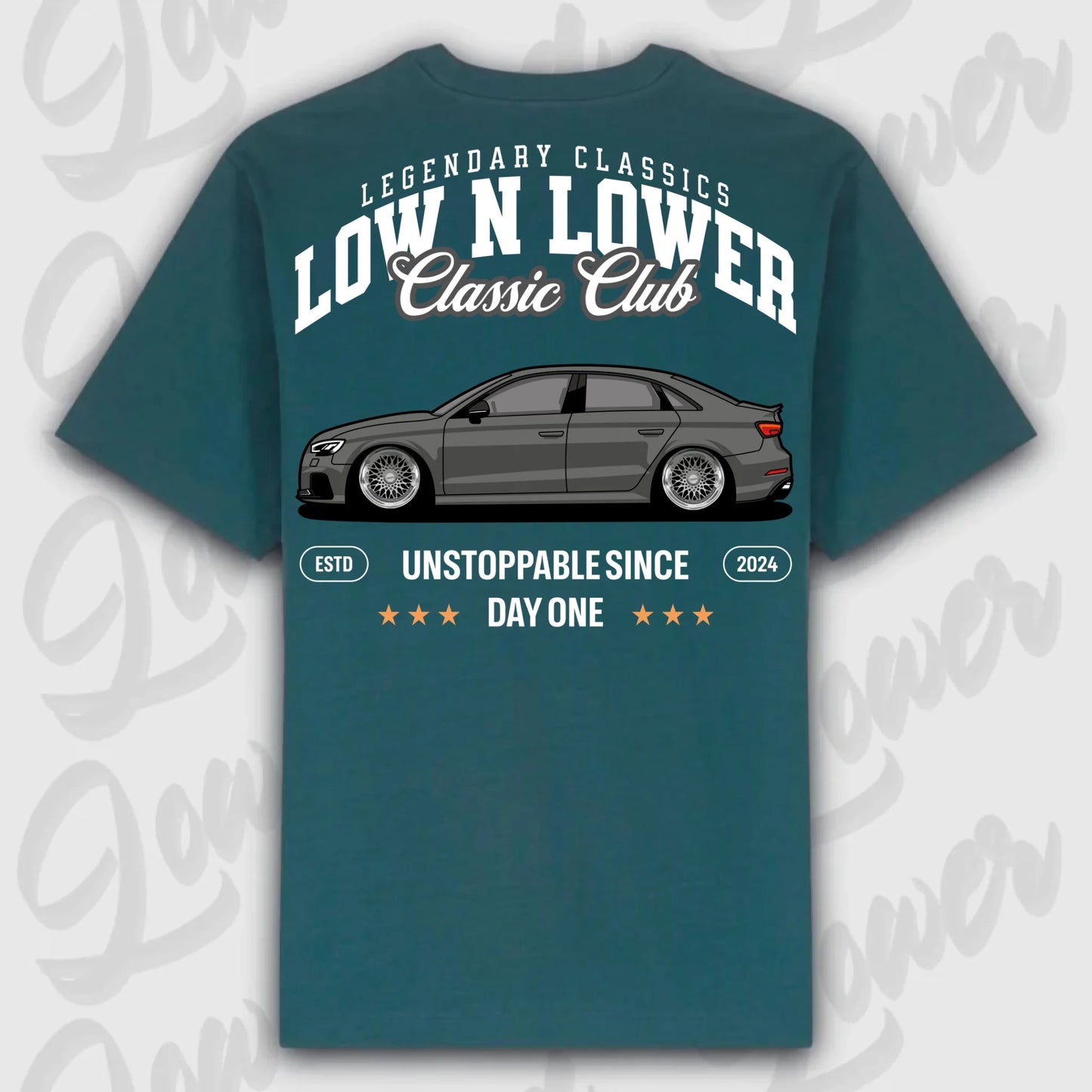 T-Shirt RS3 C8 - personalisiert Oversized T-Shirt ( Back Print ) Glazed-Green