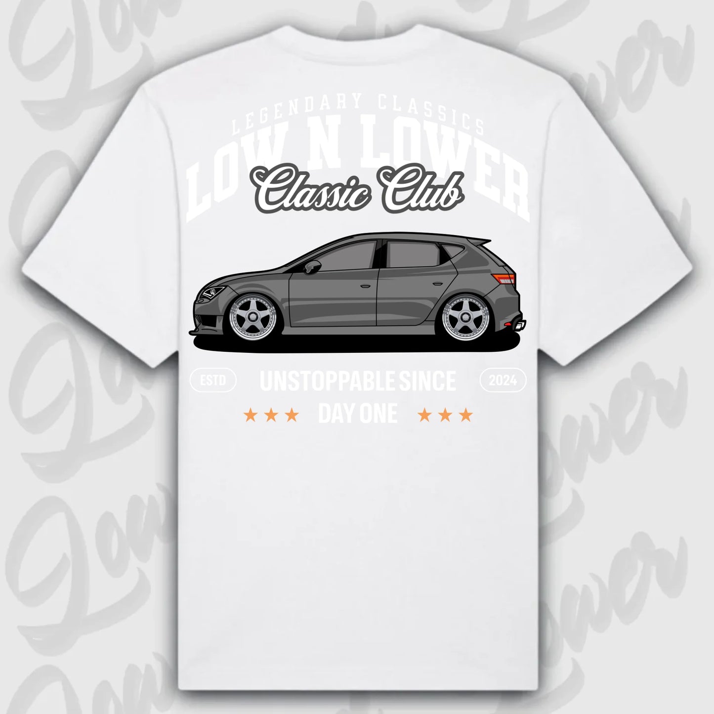 T-Shirt Leon III - personalisiert Oversized T-Shirt ( Back Print ) White