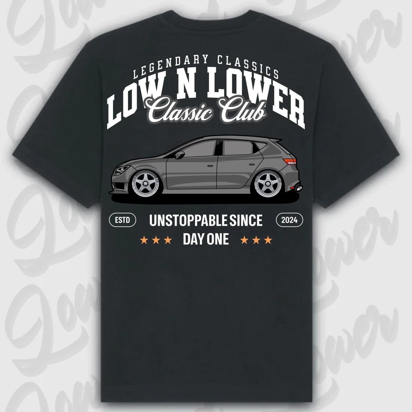 T-Shirt Leon III - personalisiert Oversized T-Shirt ( Back Print ) Black