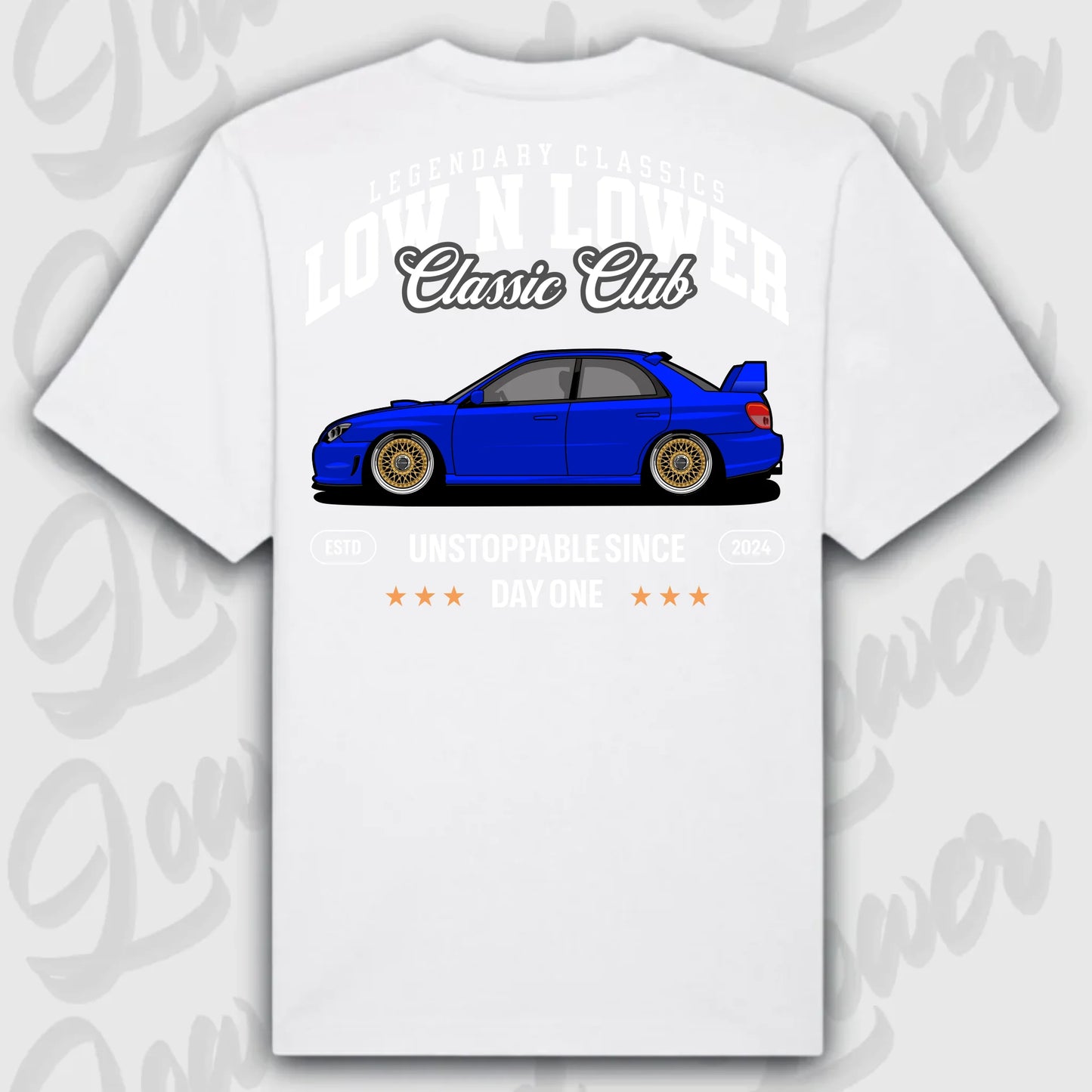 T-Shirt WRX 2. Gen - personalisiert Oversized T-Shirt ( Back Print ) White