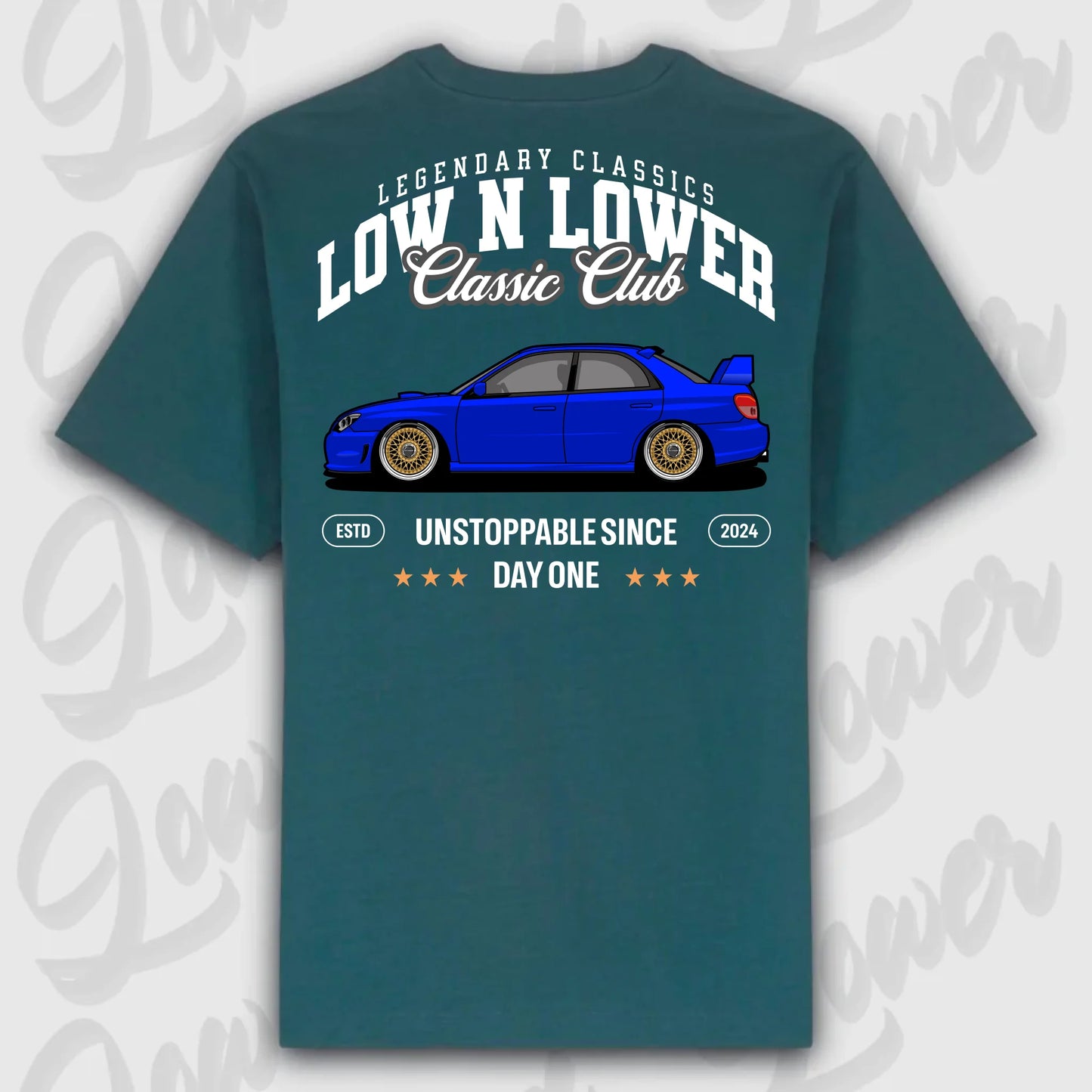 T-Shirt WRX 2. Gen - personalisiert Oversized T-Shirt ( Back Print ) Glazed-Green