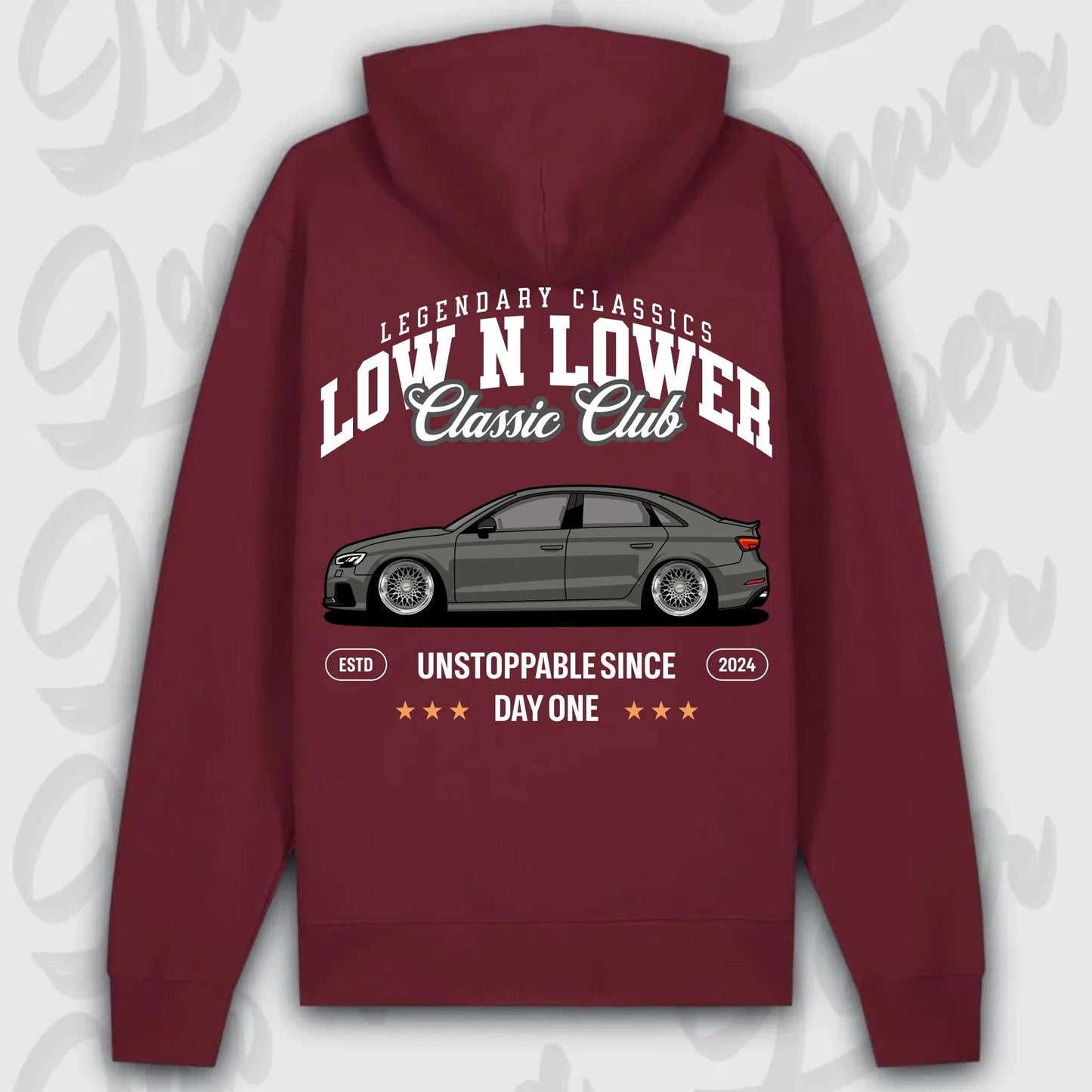 Hoodie RS3 C8 - personalisiert Premium Hoodie Burgundy
