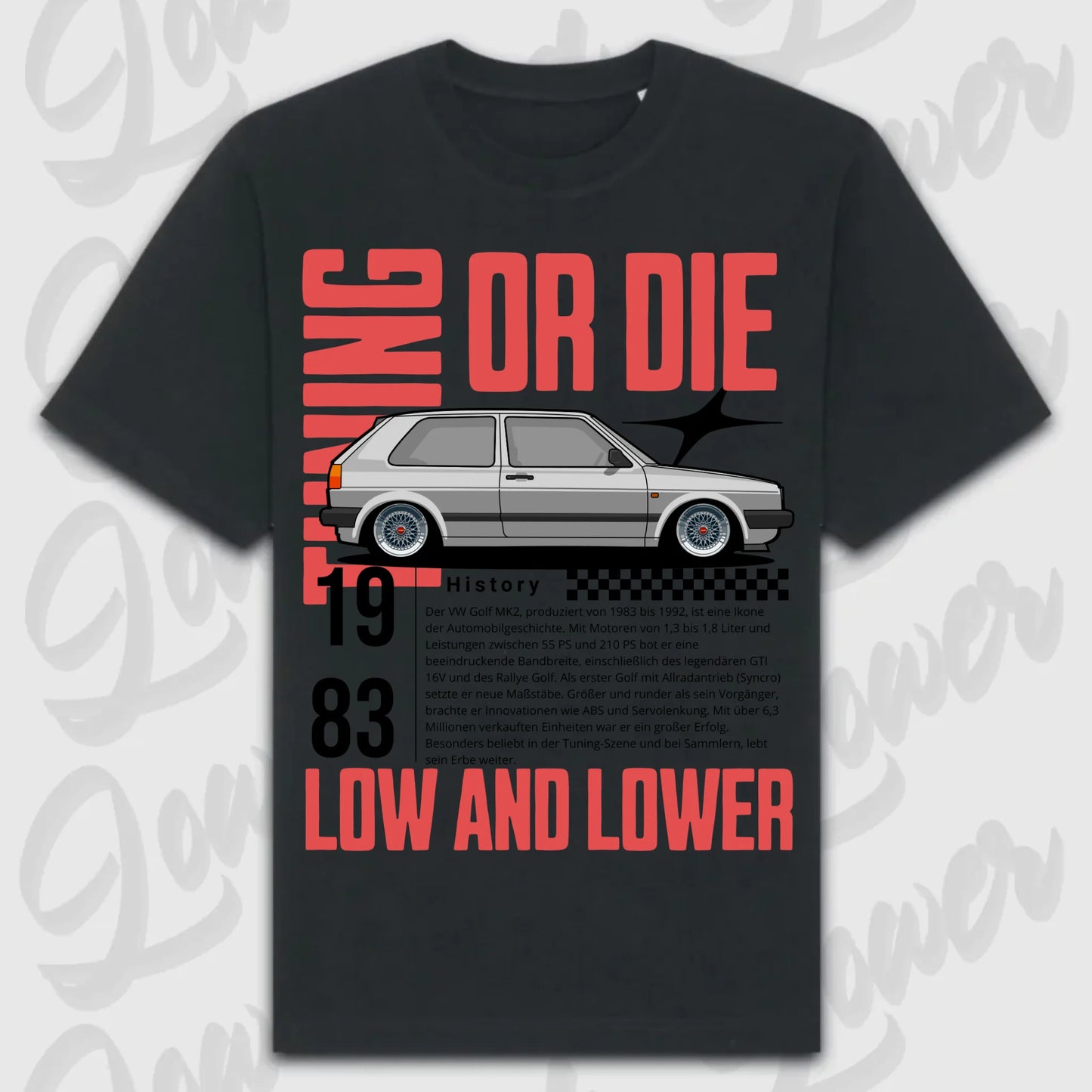 T-Shirt MK 2 - personalisierbar Oversized T-Shirt ( Front Print ) Black