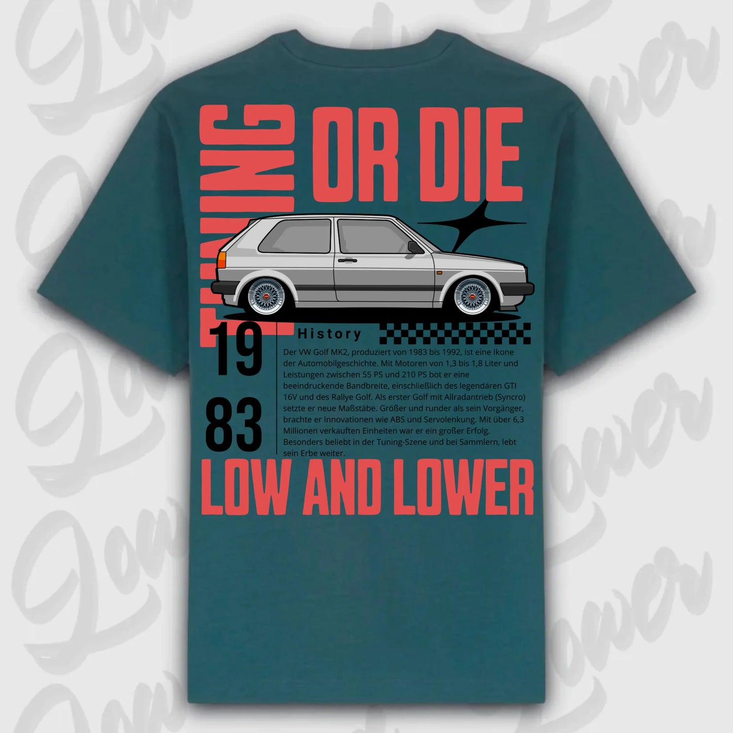T-Shirt MK 2 - personalisierbar Oversized T-Shirt ( Back Print ) Glazed-Green