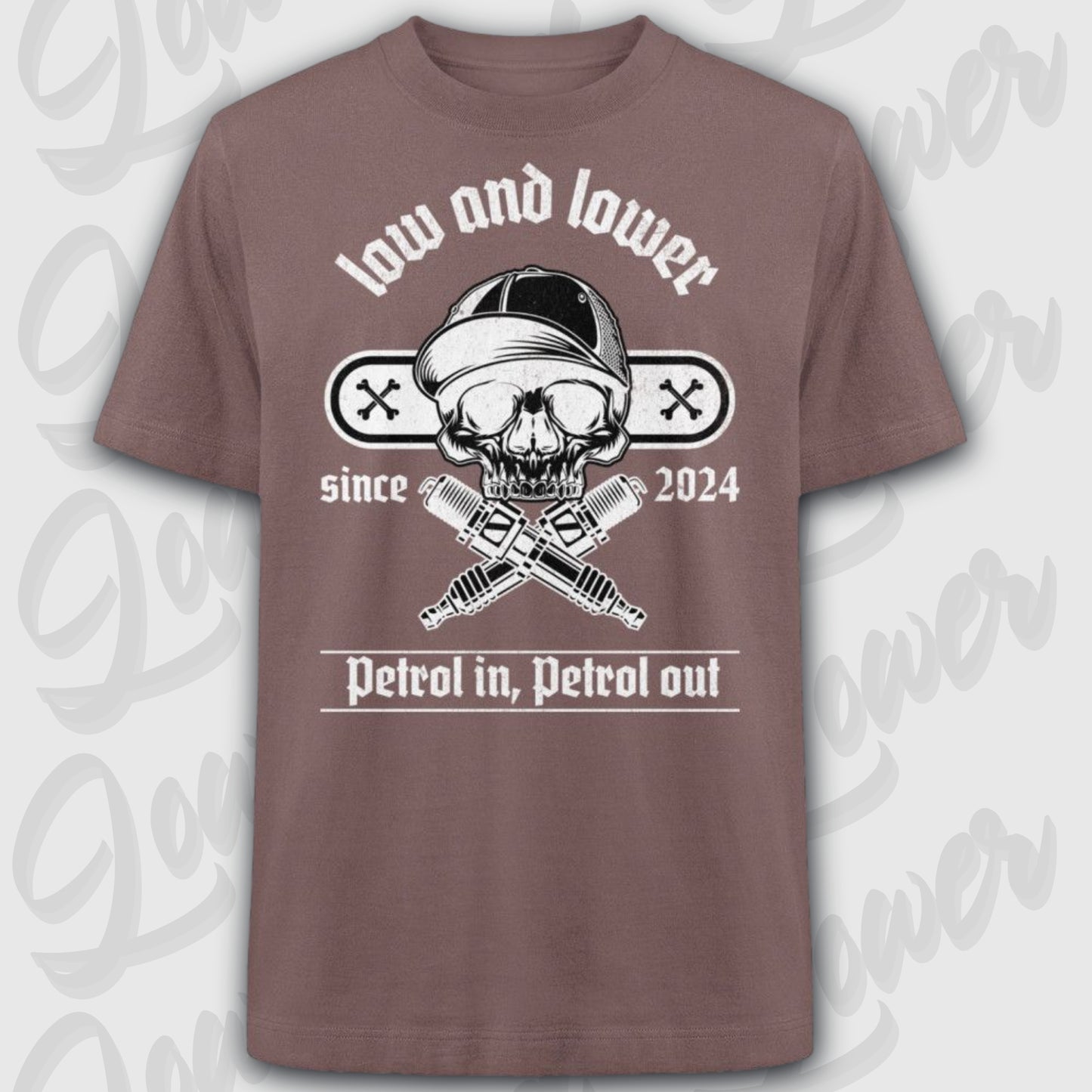 Oversized Trend T-Shirt, Skull - Petrol in, Petrol out