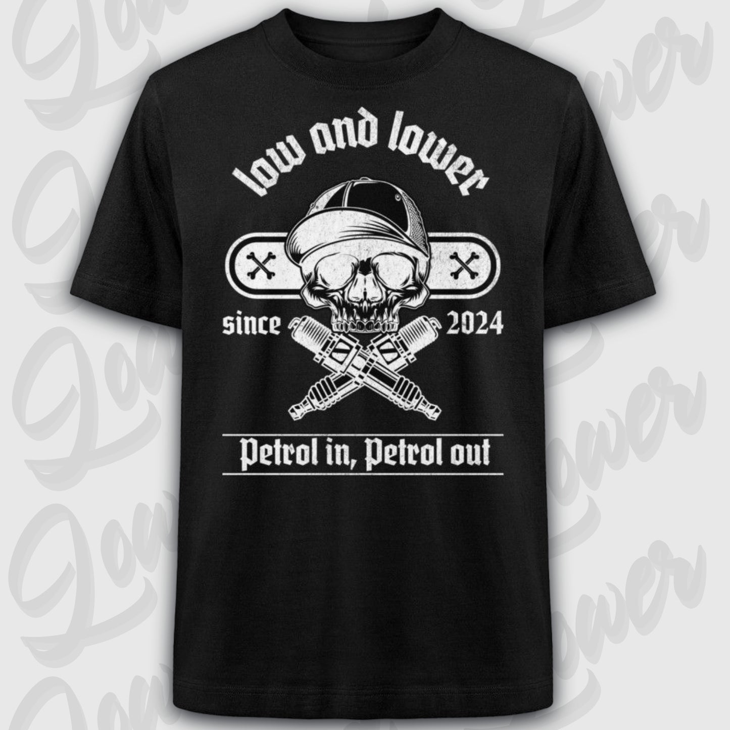 Oversized Trend T-Shirt, Skull - Petrol in, Petrol out