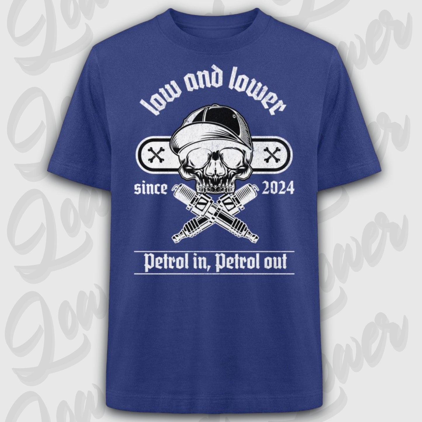 Oversized Trend T-Shirt, Skull - Petrol in, Petrol out