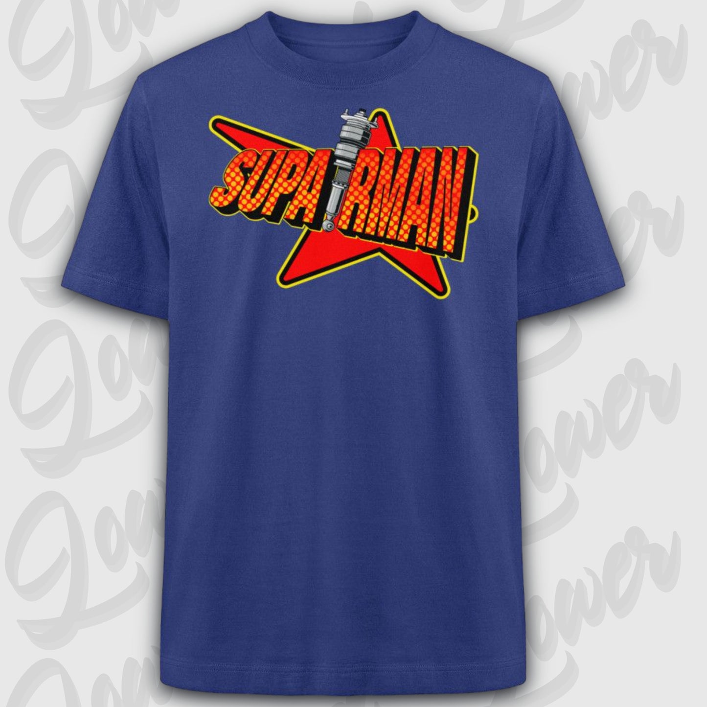 Oversized Trend T-Shirt, SupAIRman Tuning Worker Blue
