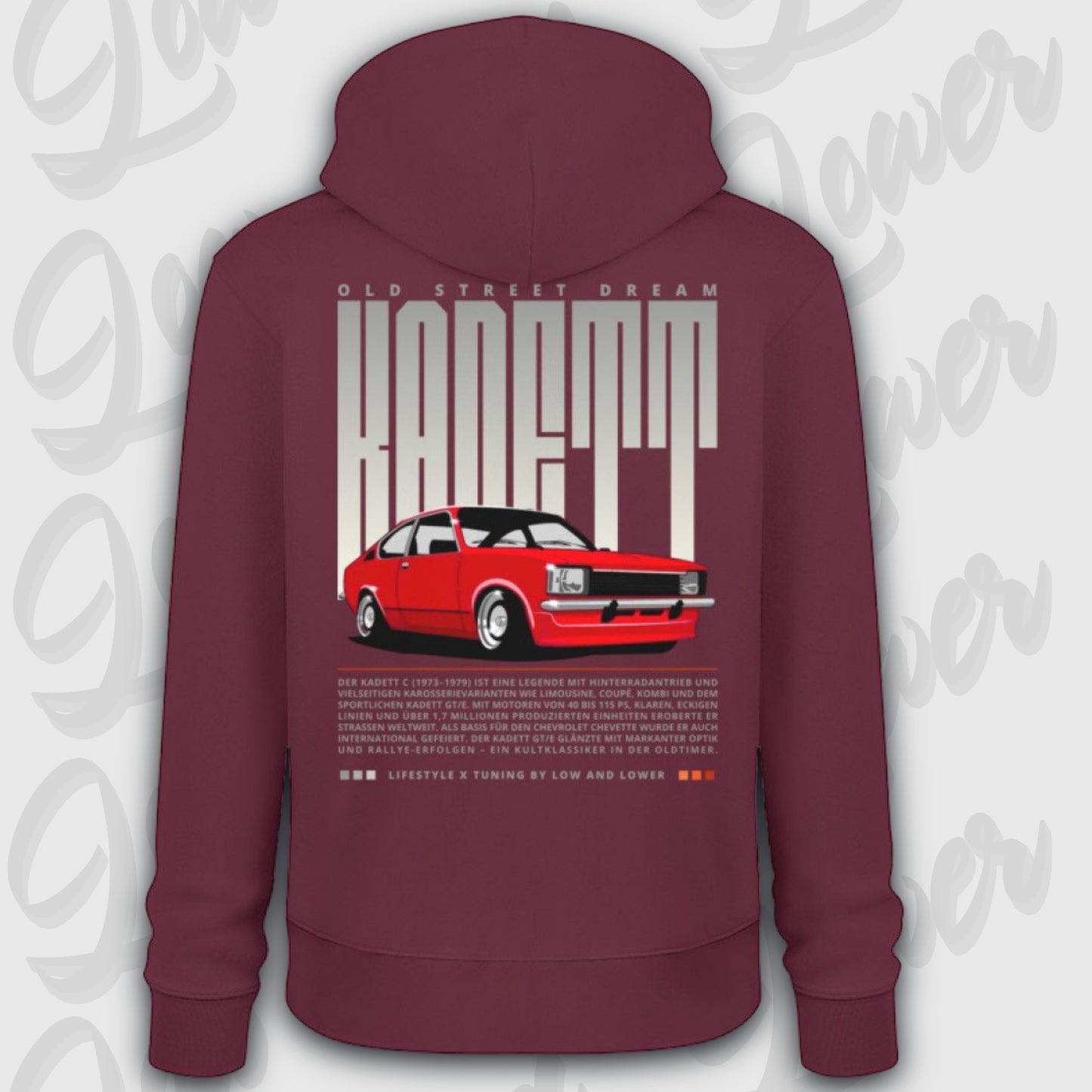 Premium Hoodie, Low Kadett Burgundy
