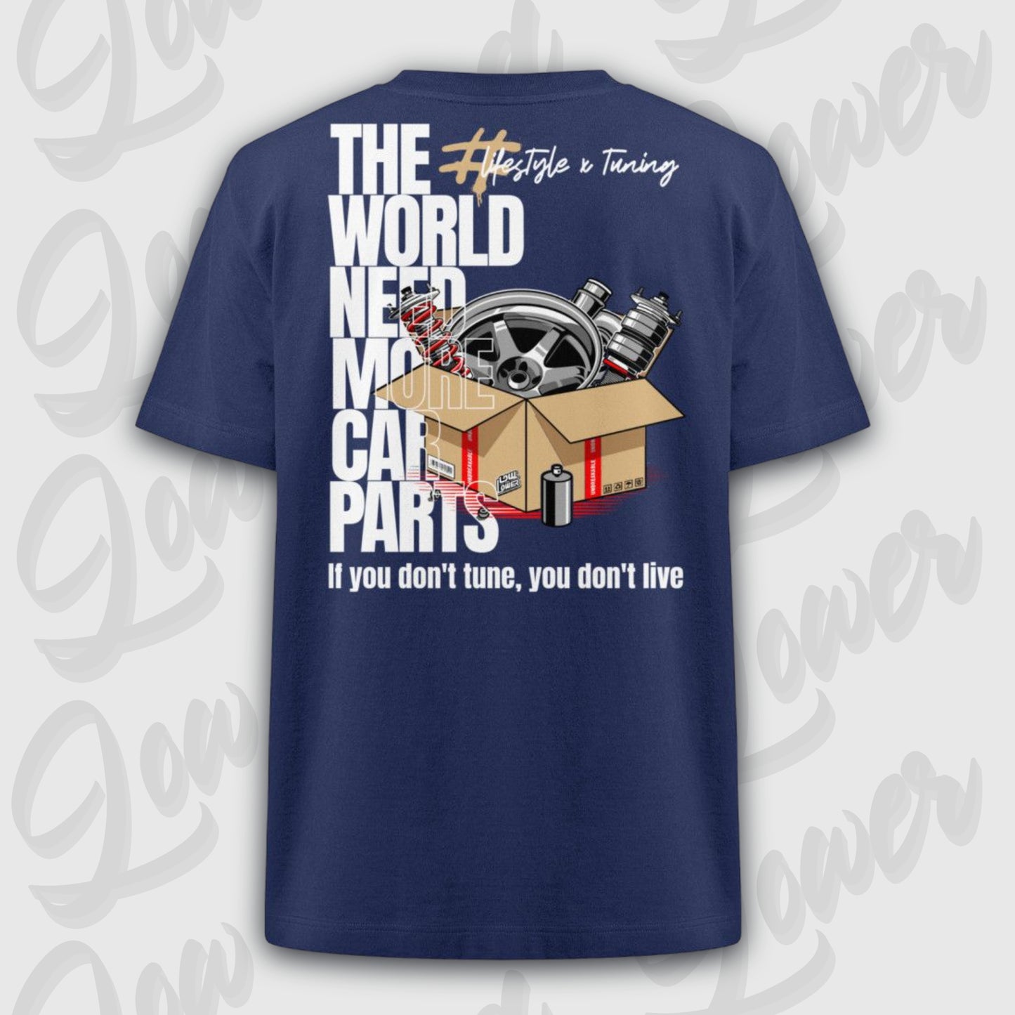 Oversized Trend T-Shirt, Car Parts French Navy