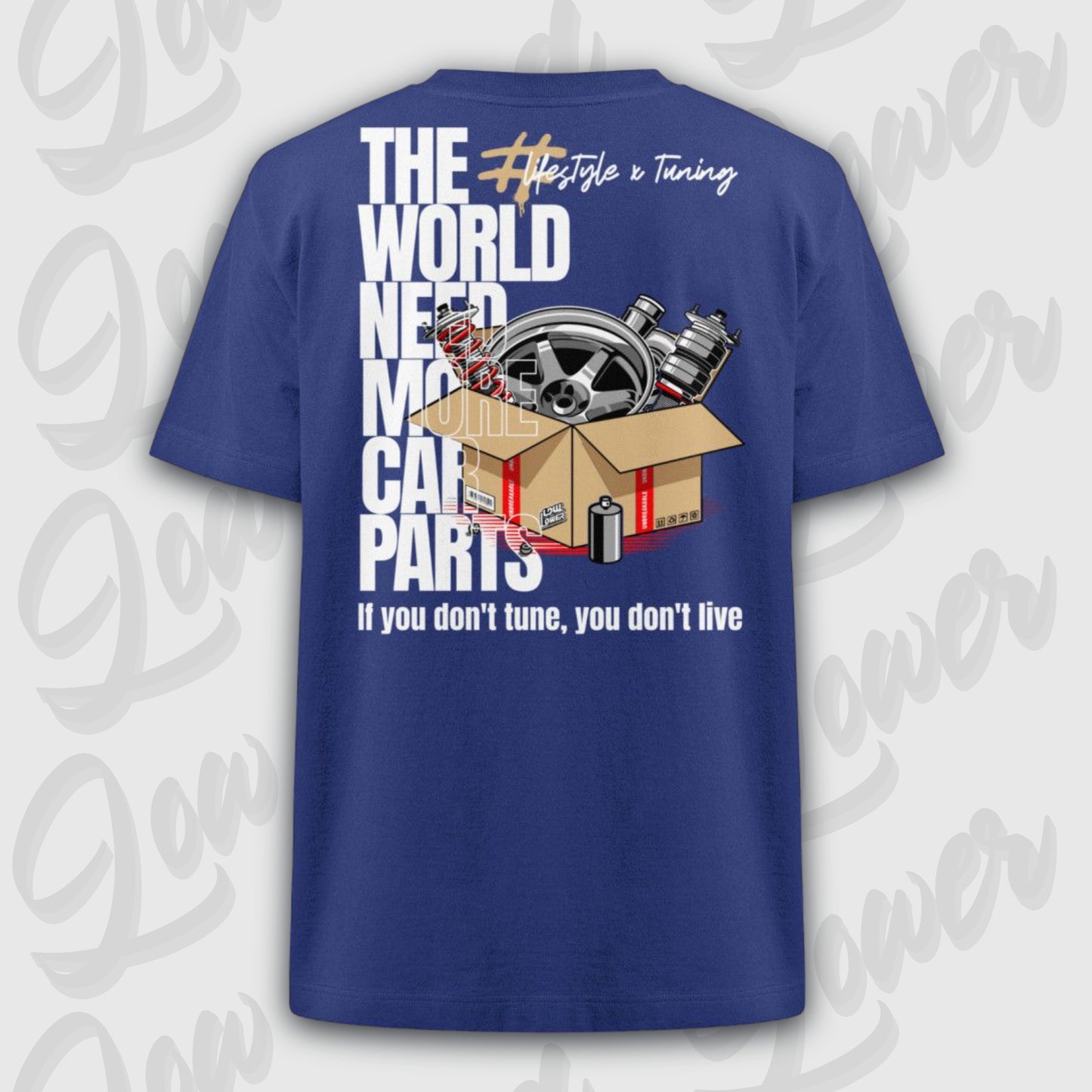 Oversized Trend T-Shirt, Car Parts Worker Blue