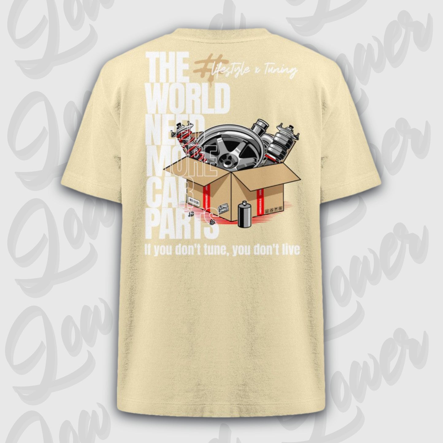 Oversized Trend T-Shirt, Car Parts Natural Raw