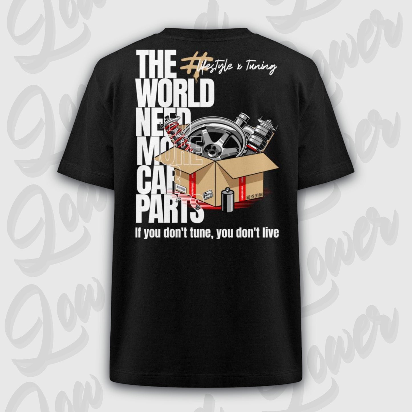 Oversized Trend T-Shirt, Car Parts Black
