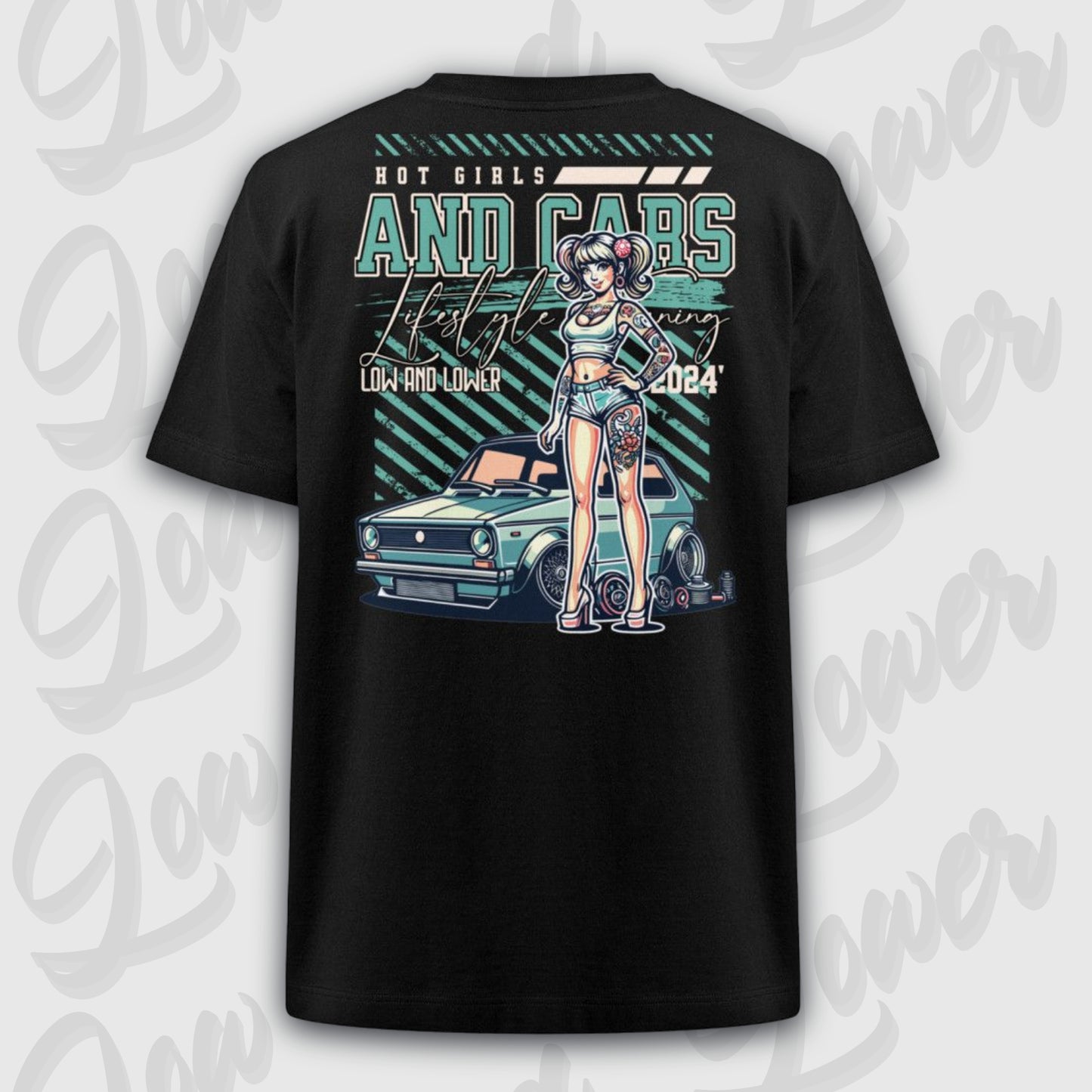 Oversized Trend T-Shirt, Hot Girls and Cars