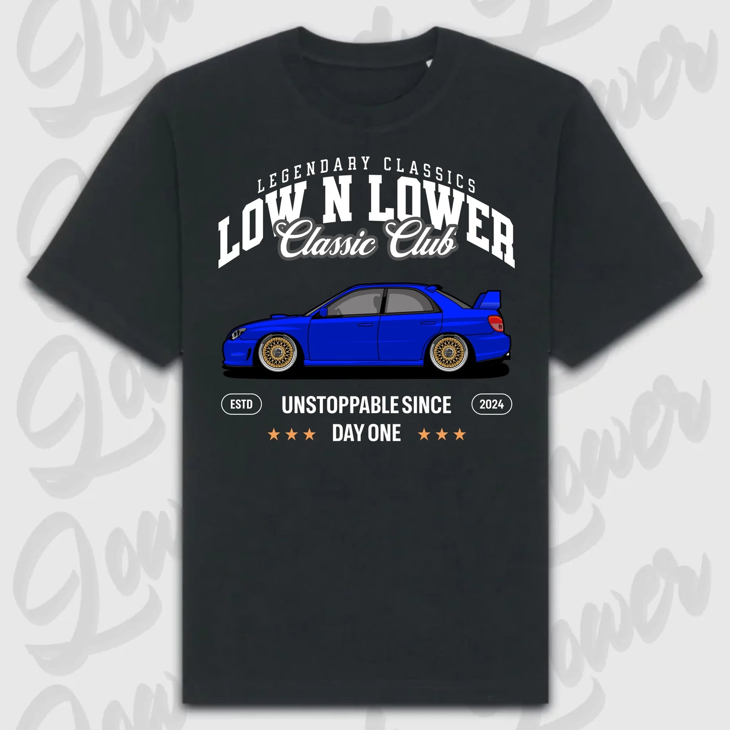 T-Shirt WRX 2. Gen - personalisiert Oversized T-Shirt ( Front Print ) Black, Geschenkidee Autofans