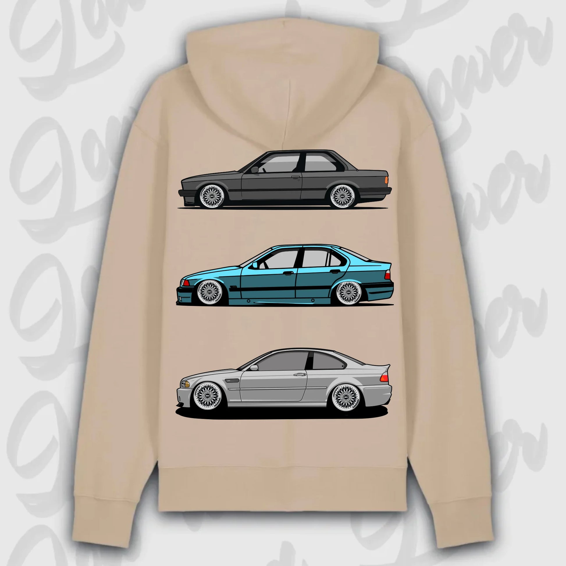 Hoodie E30 - E46 - personalisierbar Premium Hoodie Desert-Dust